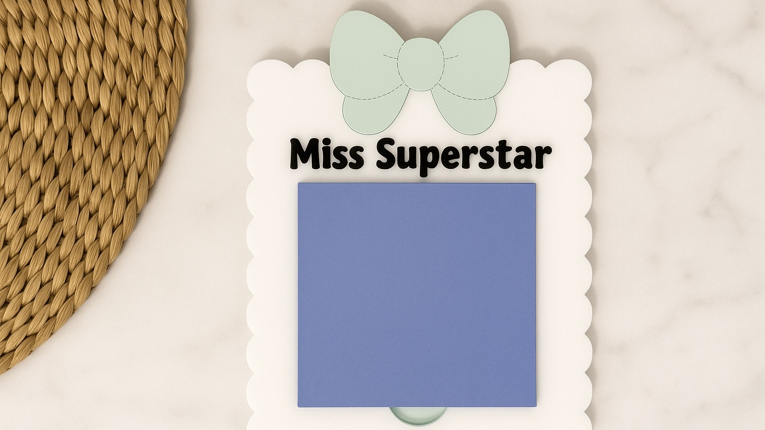 Scalloped Bow Sticky Note Pad with Text