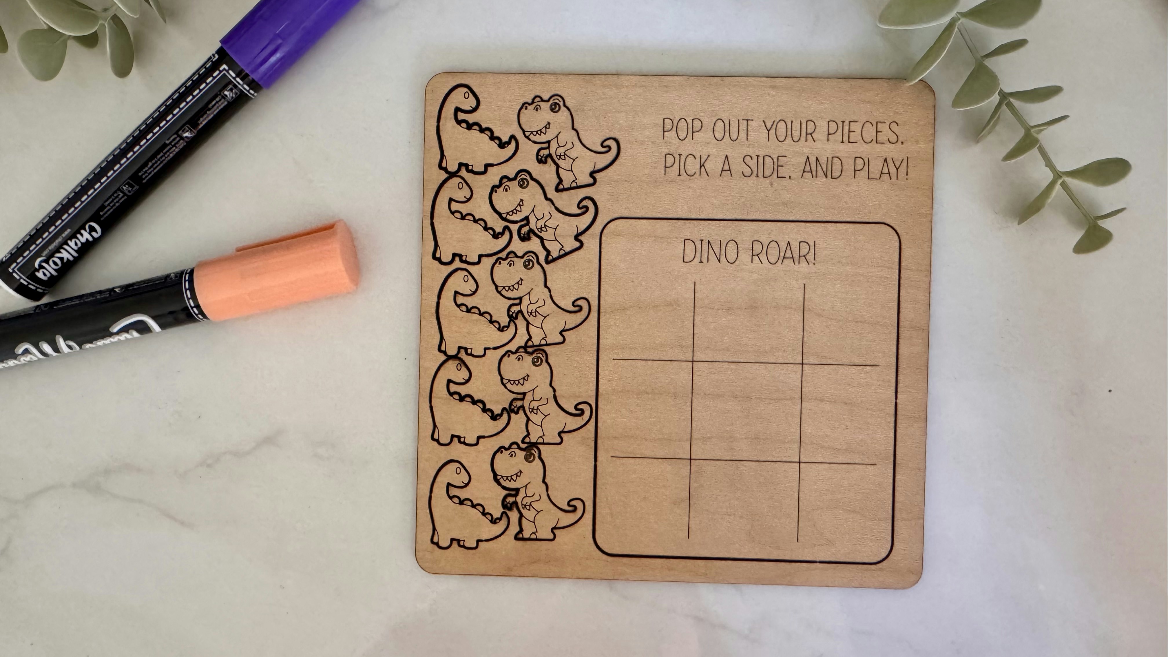 Tic Tac Toe Pop Out Dino