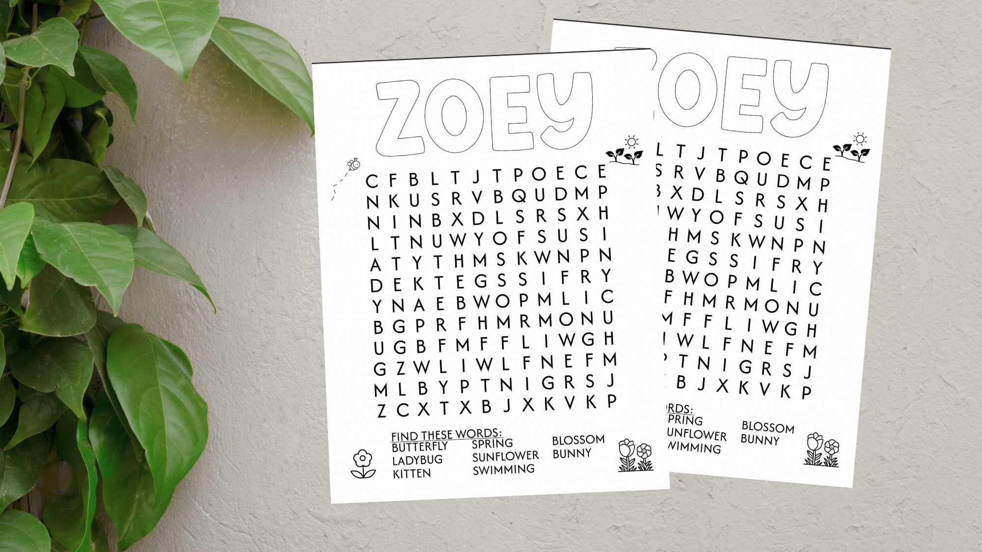 Word Search Activity Spring