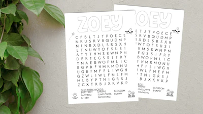 Word Search Activity Spring