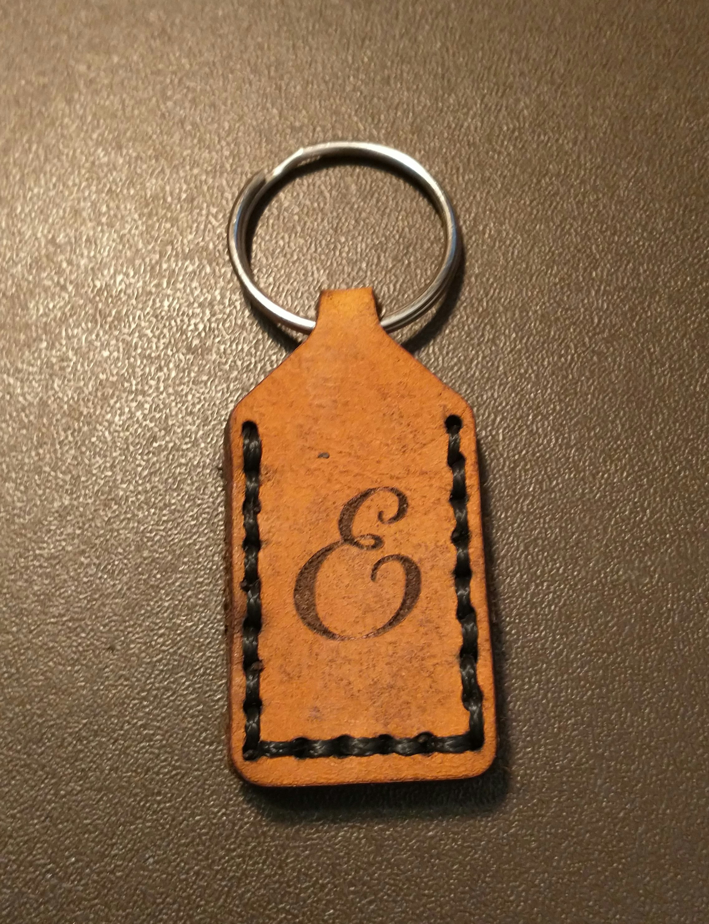 19. Leather Letter Keyring