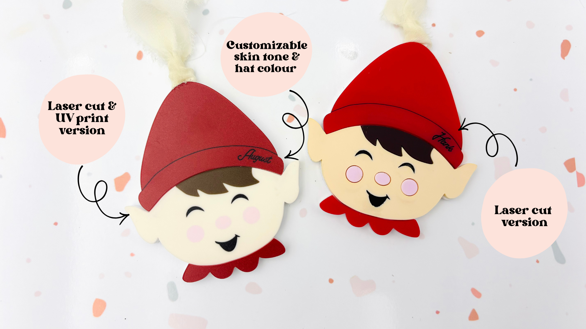 Boy Elf Face Ornament