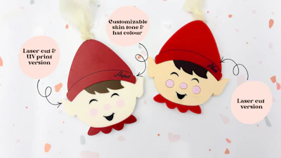 Boy Elf Face Ornament
