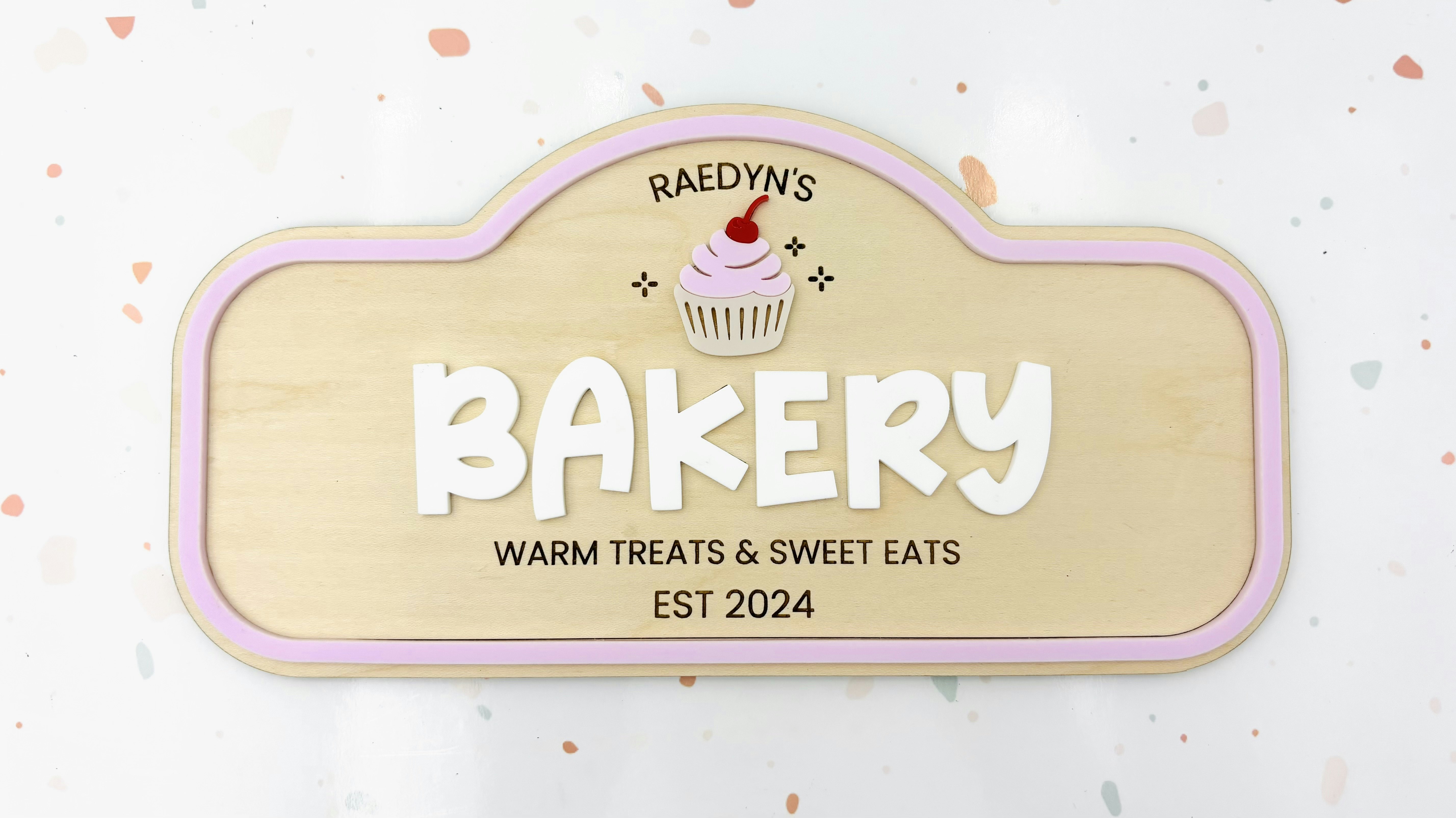 Pretend Play Bakery Sign