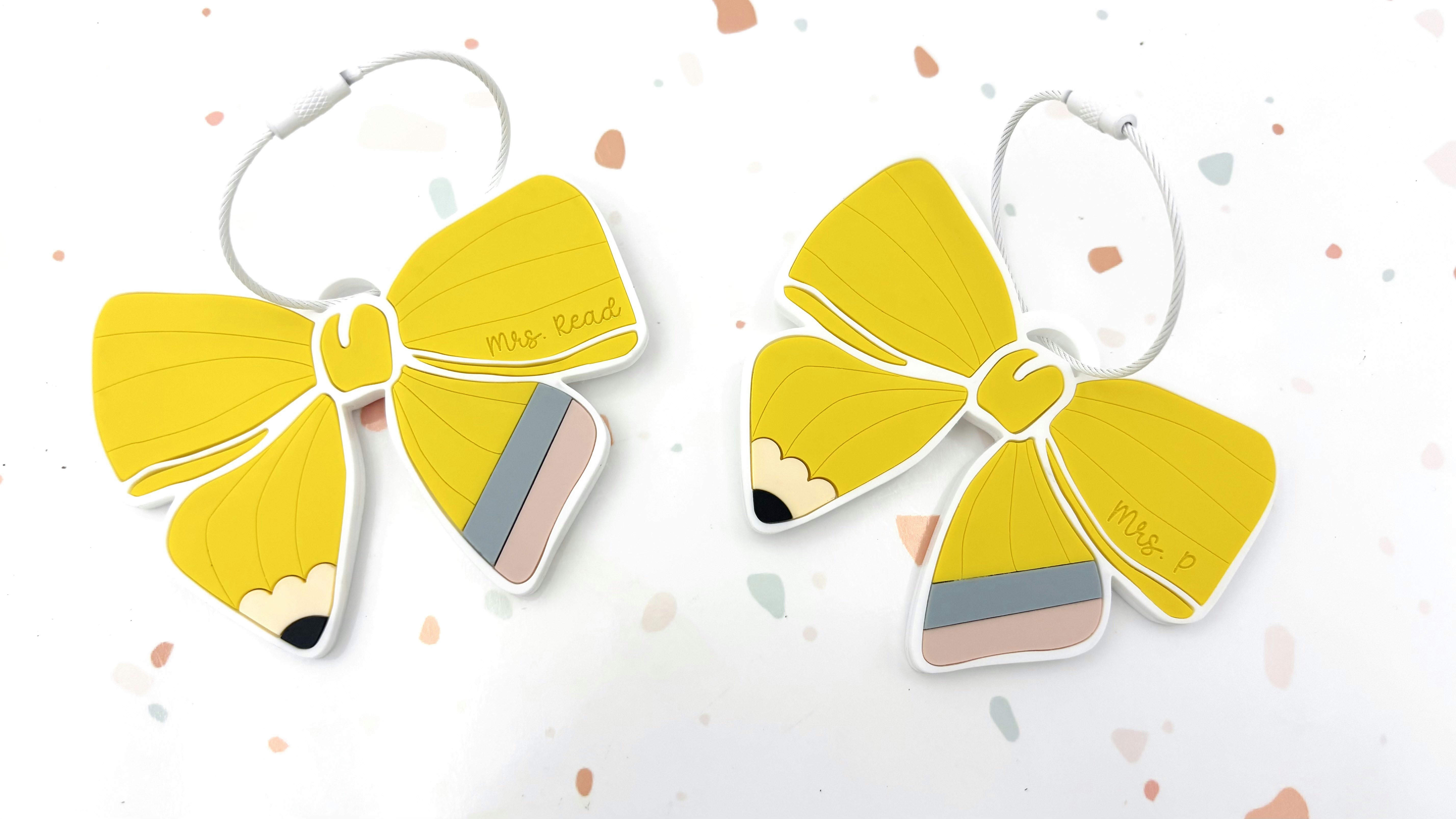 Pencil Bow Bag Tag or Ornament