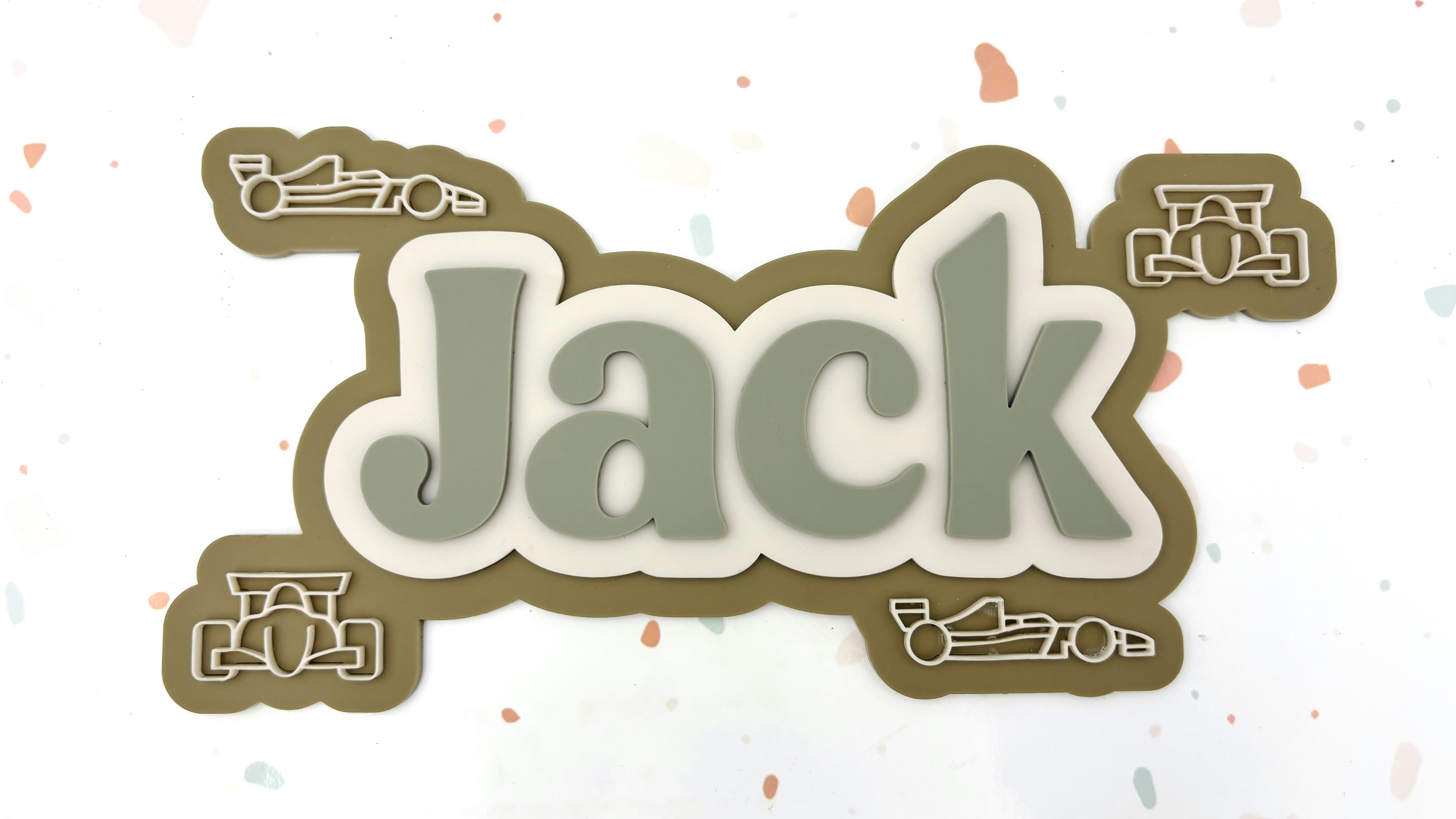 Race Car Layered Name Sign