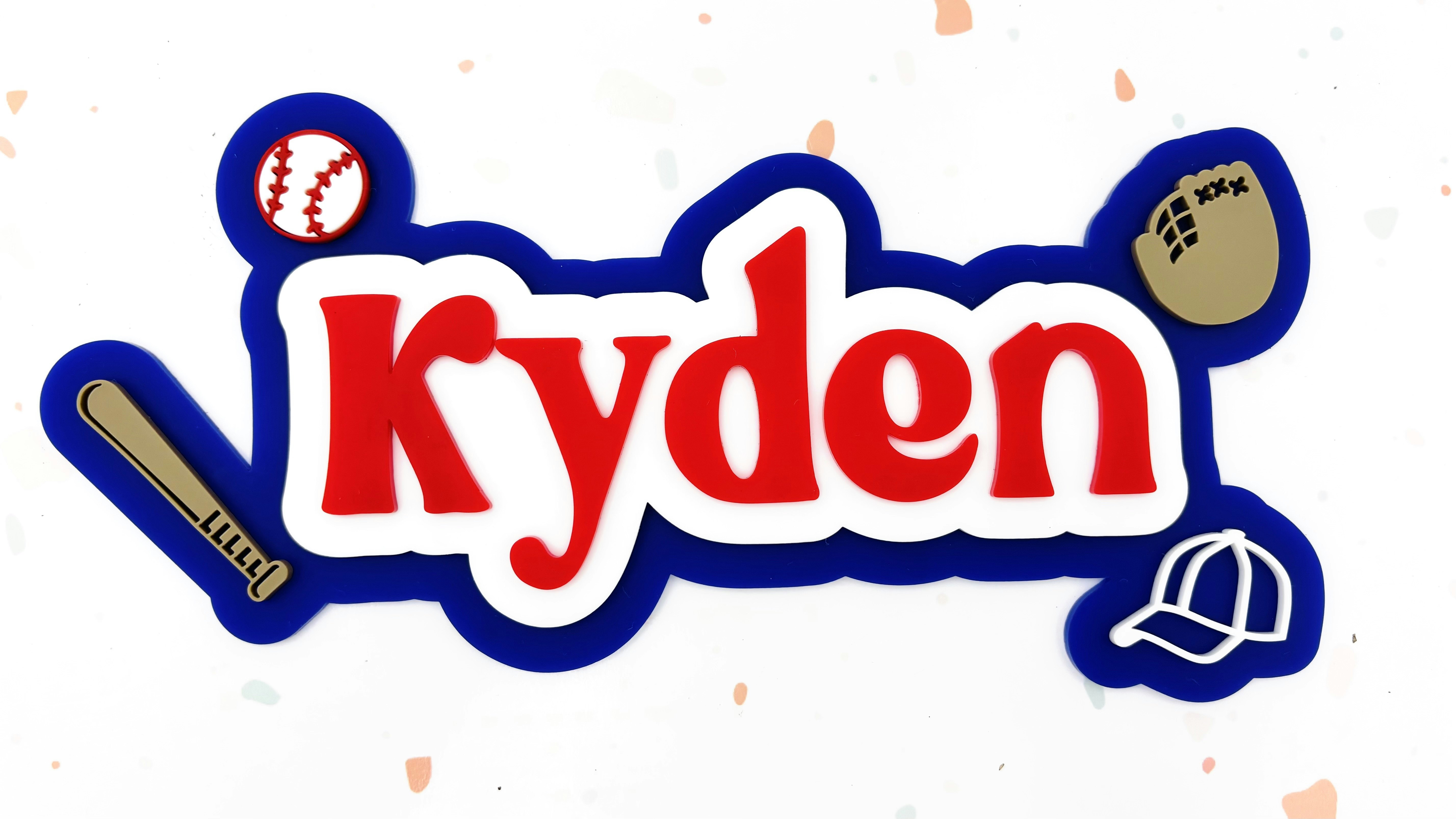 Baseball Layered Name Sign