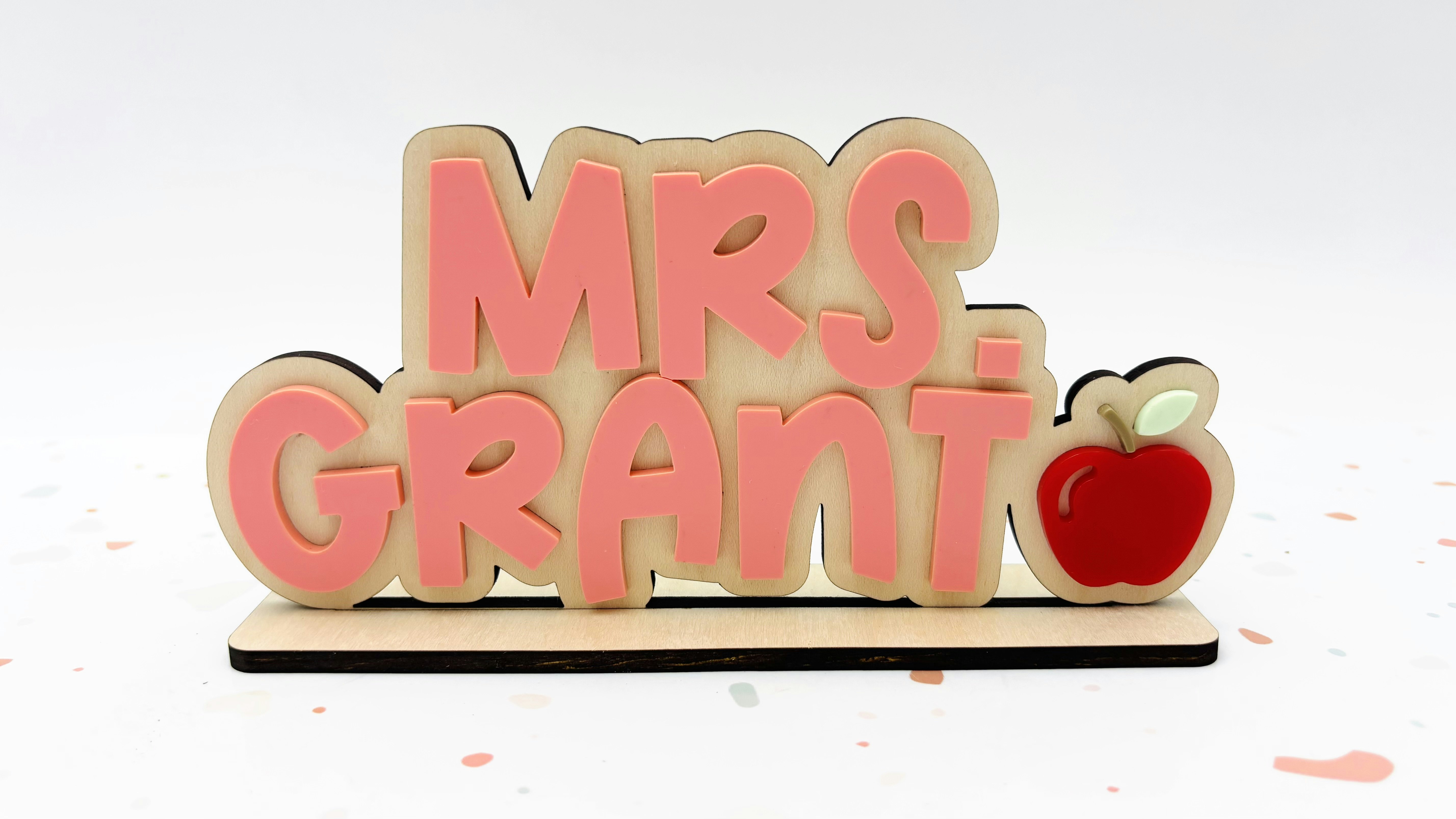 Apple Teacher Desk Sign