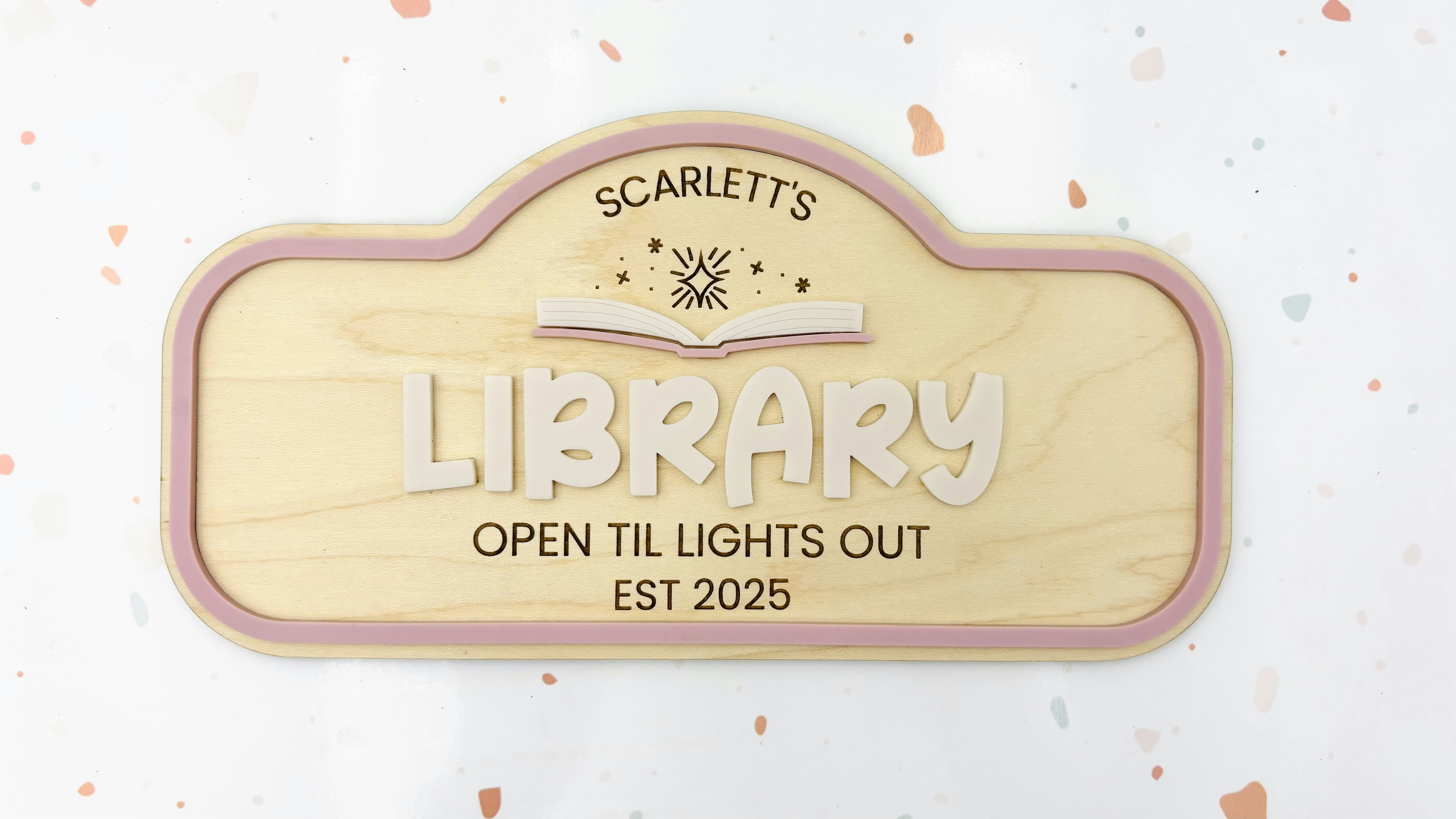 Pretend Play Library Sign
