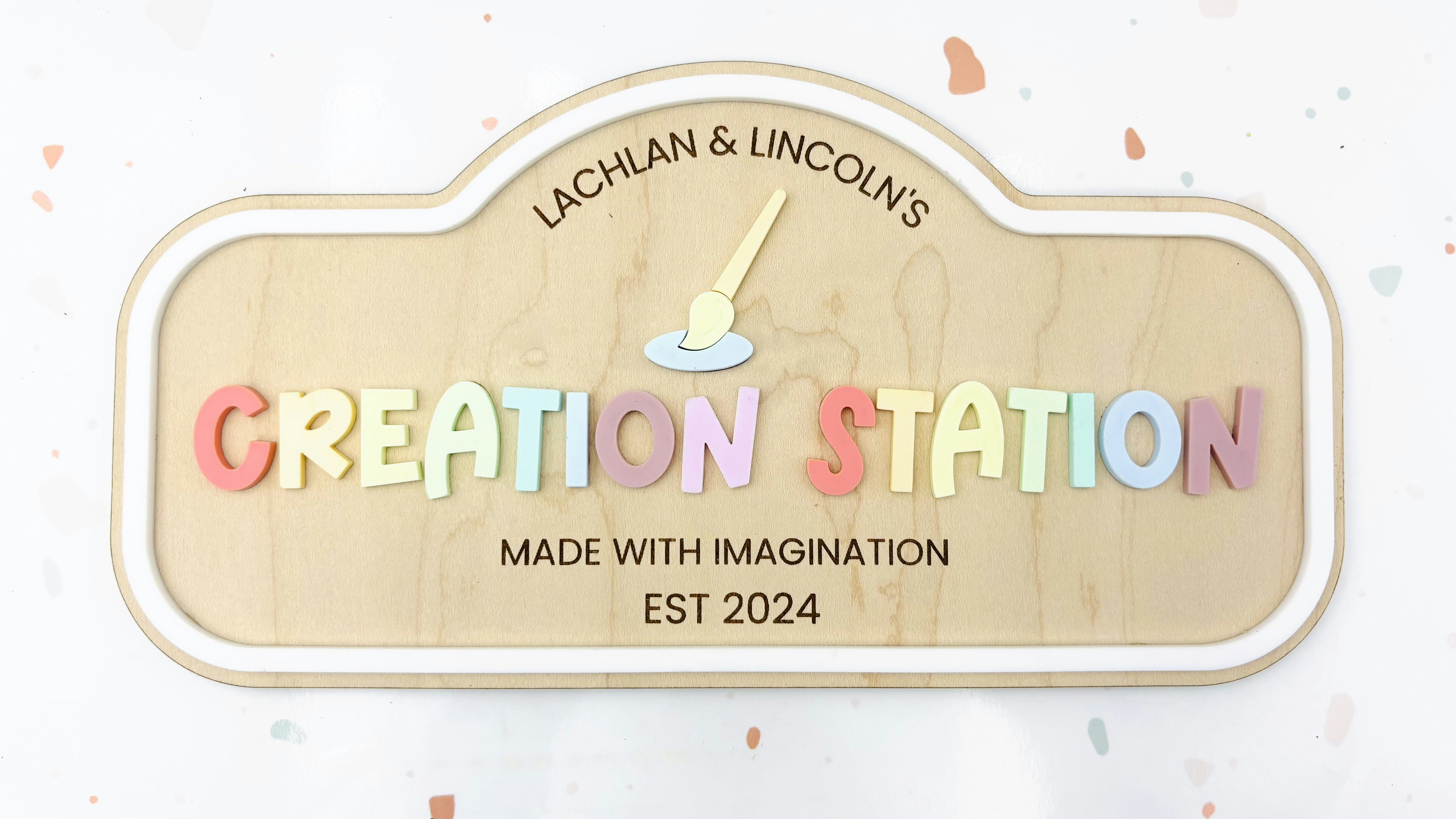 Pretend Play Craft Station Sign