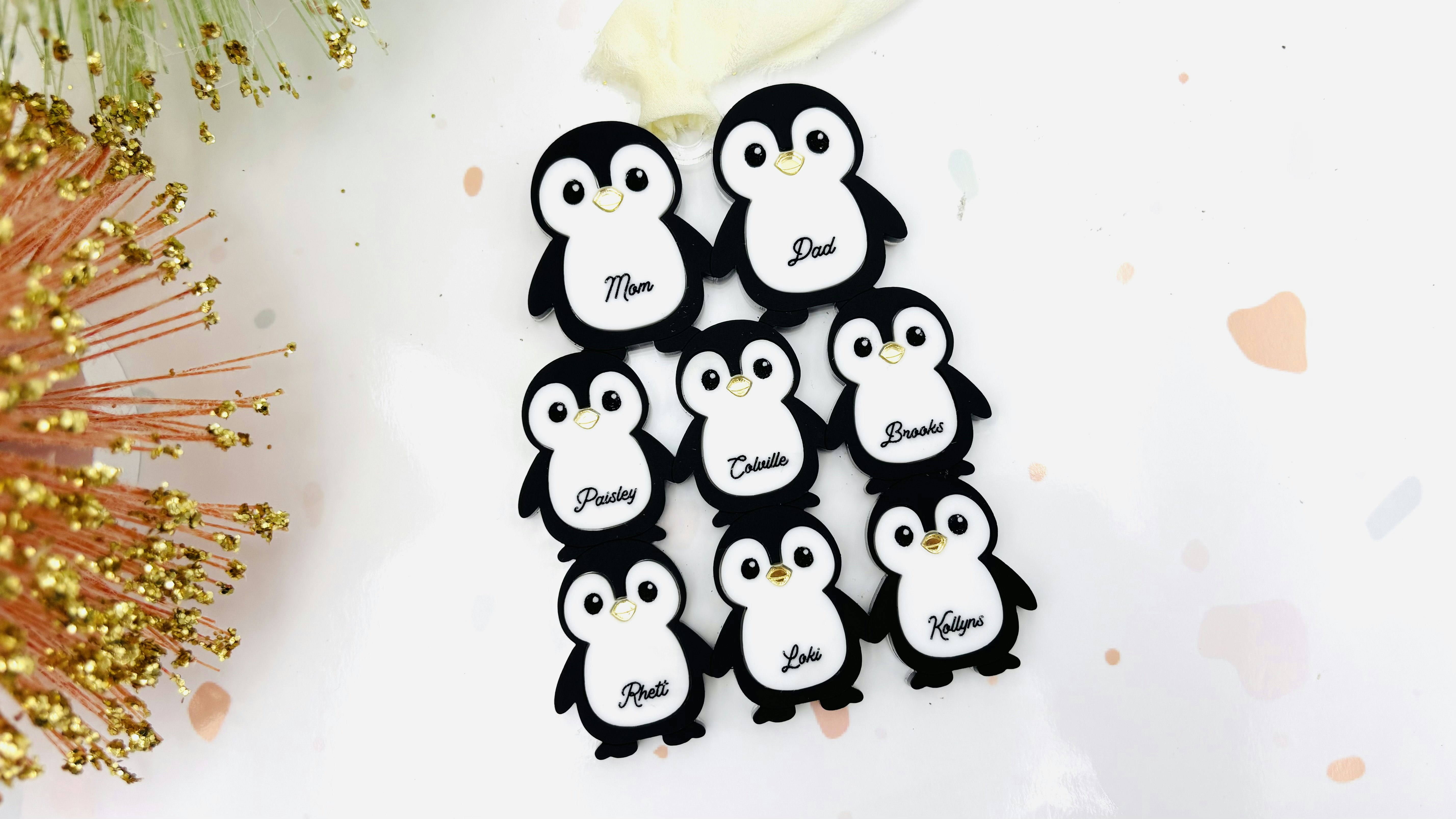 Penguin Family Ornament - 3 rows