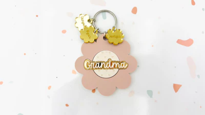 Flower Keychain with Charms