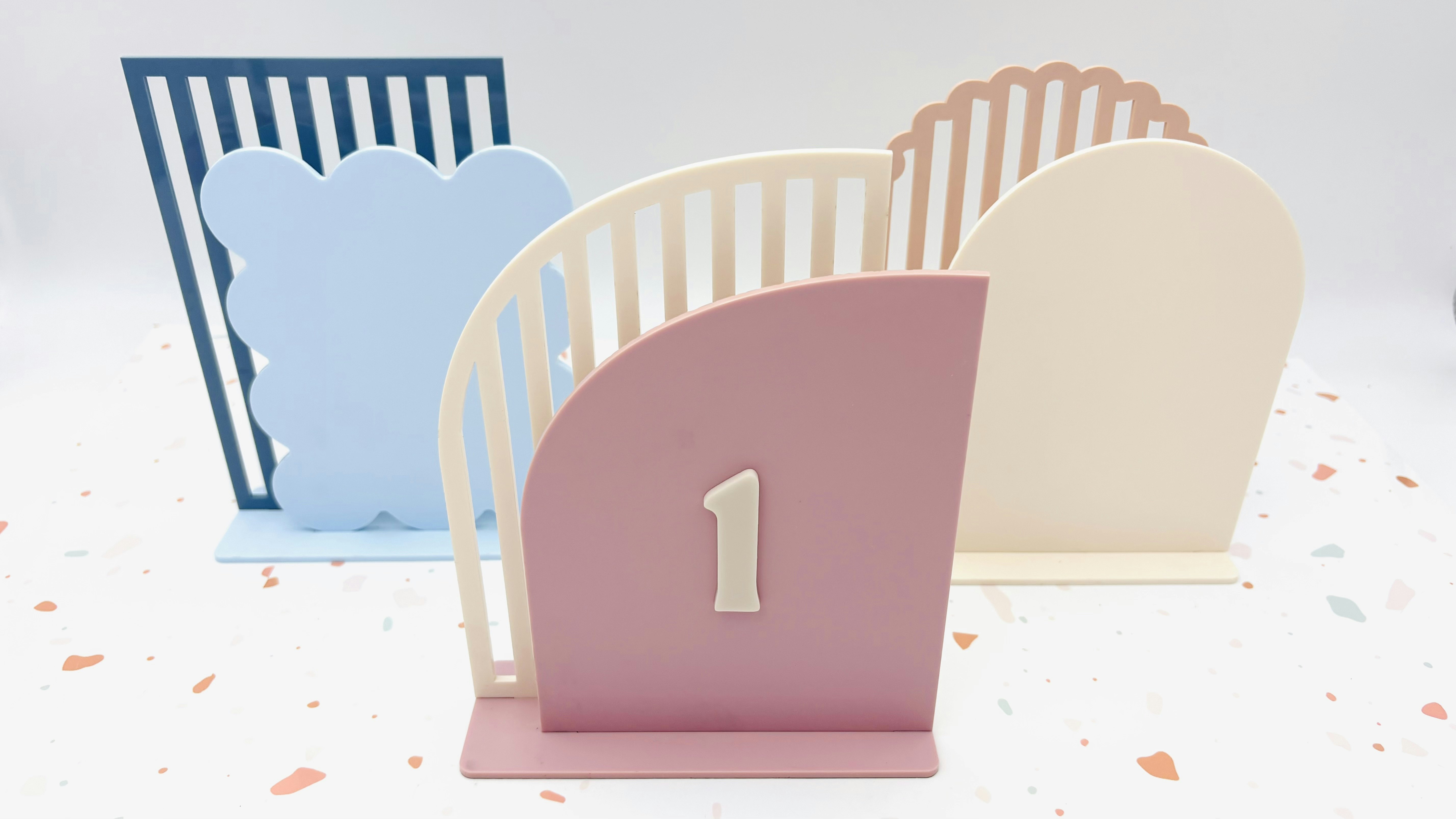 Double Layered Table Number Signs - Stripes - Bulk Production