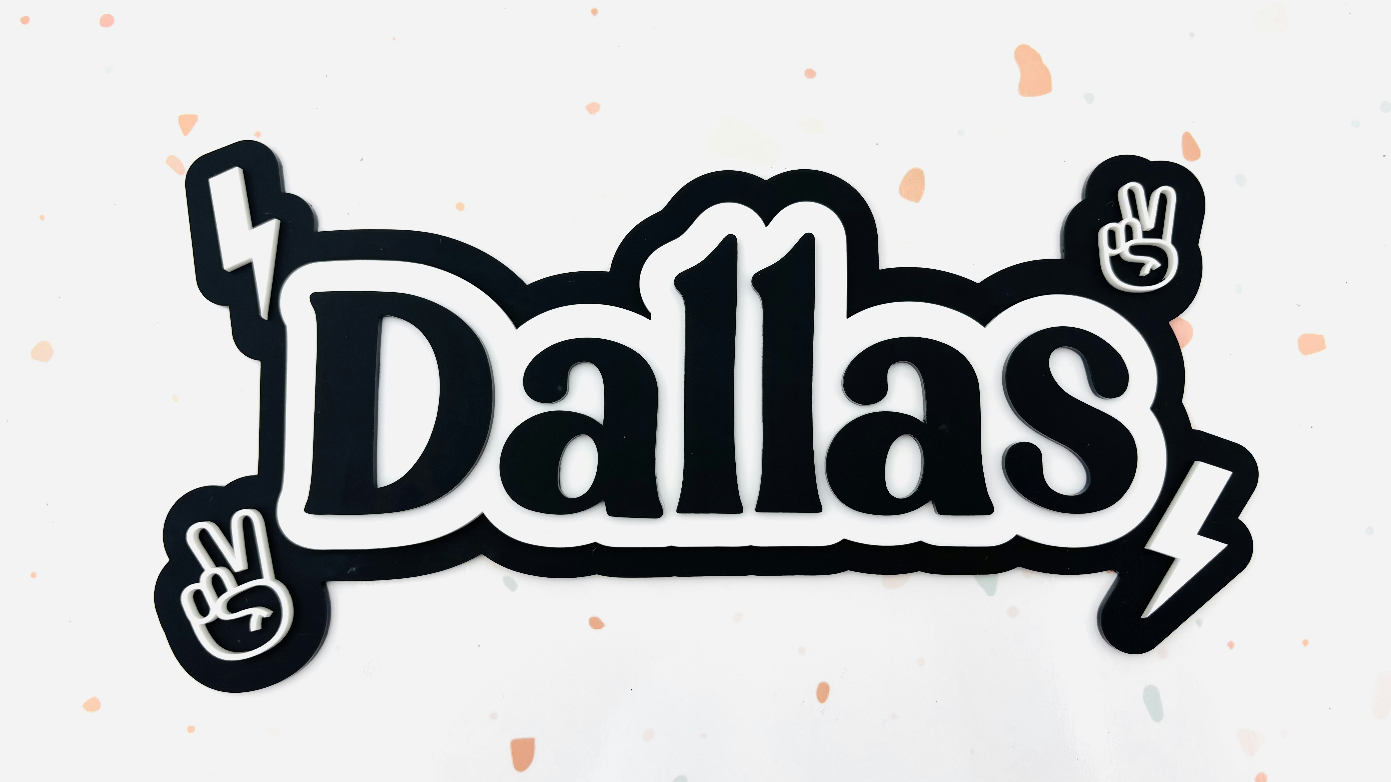 Lightening and Peace Layered Name Sign