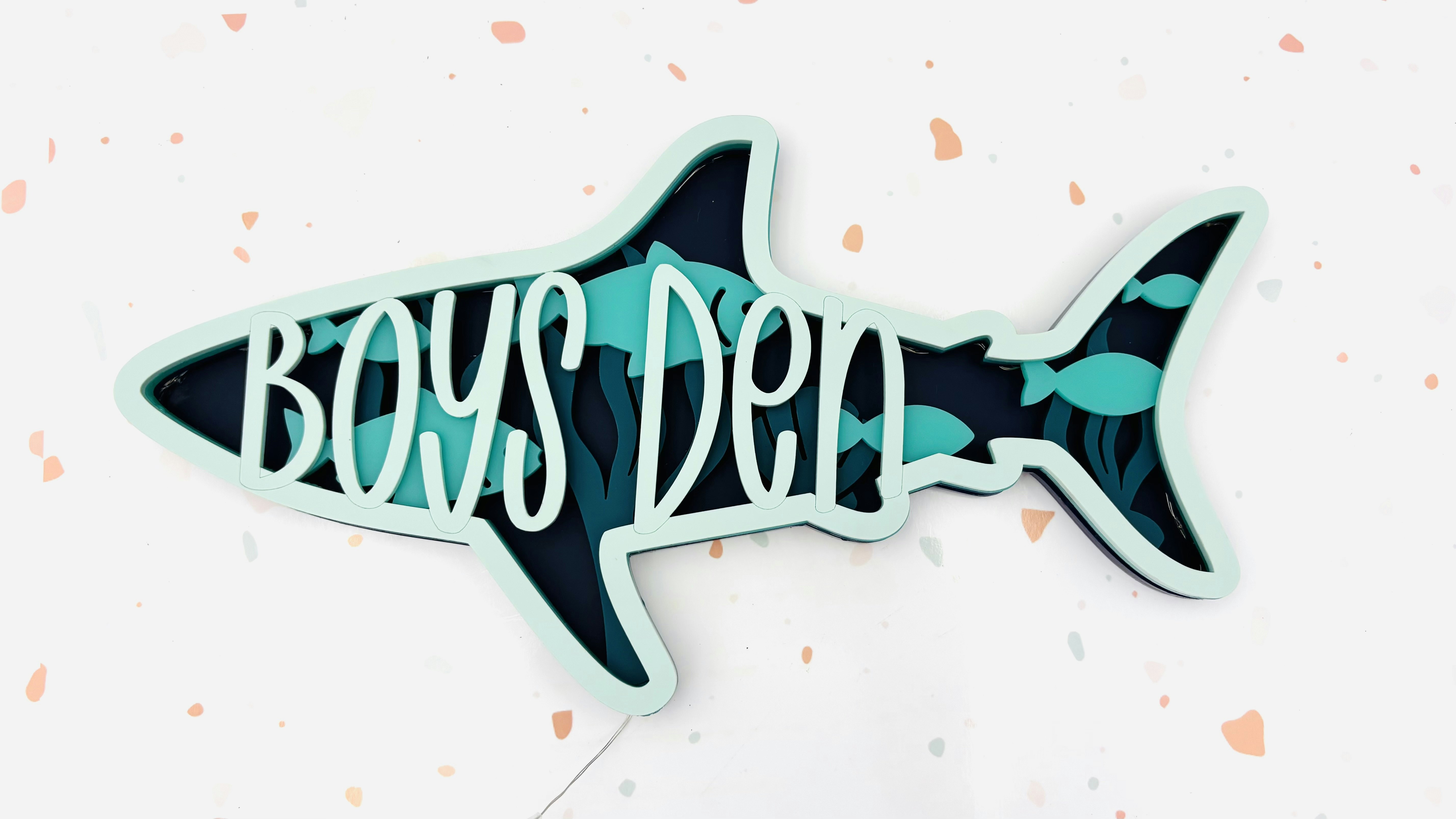 Layered Shark Name Sign