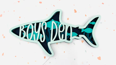 Layered Shark Name Sign