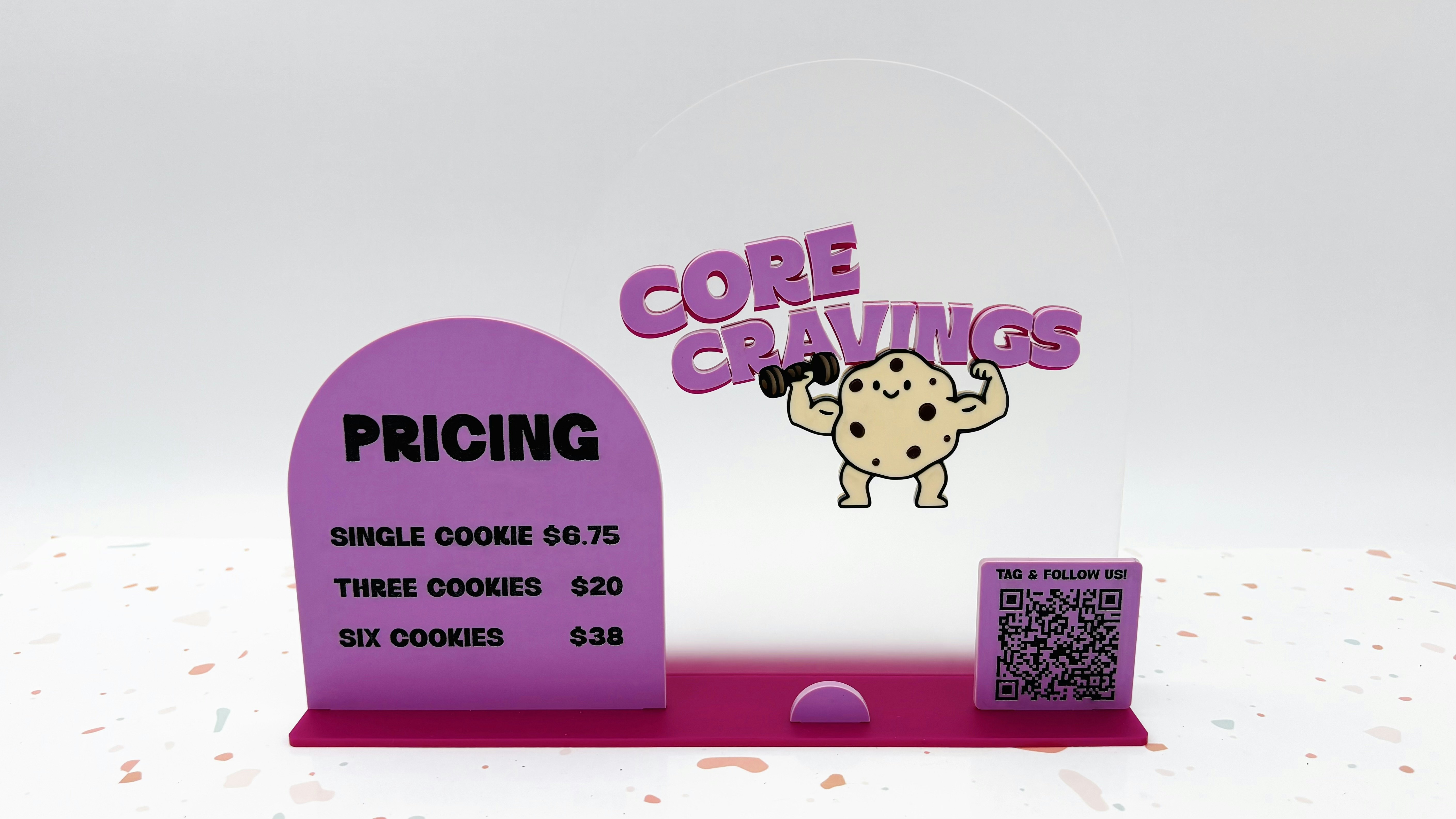 Business Logo, Pricing and QR Code Sign