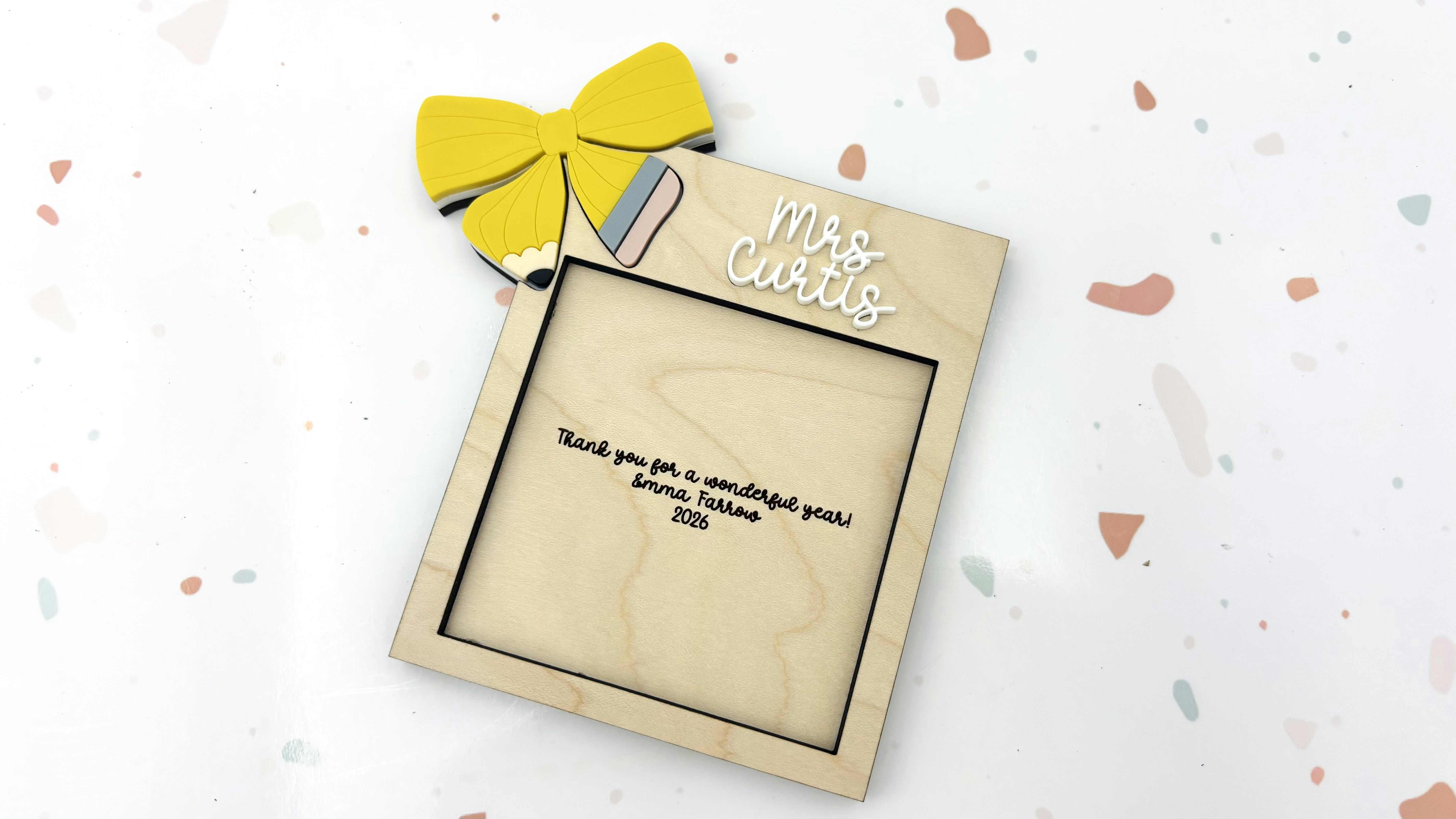 Pencil Bow Sticky Note Holder