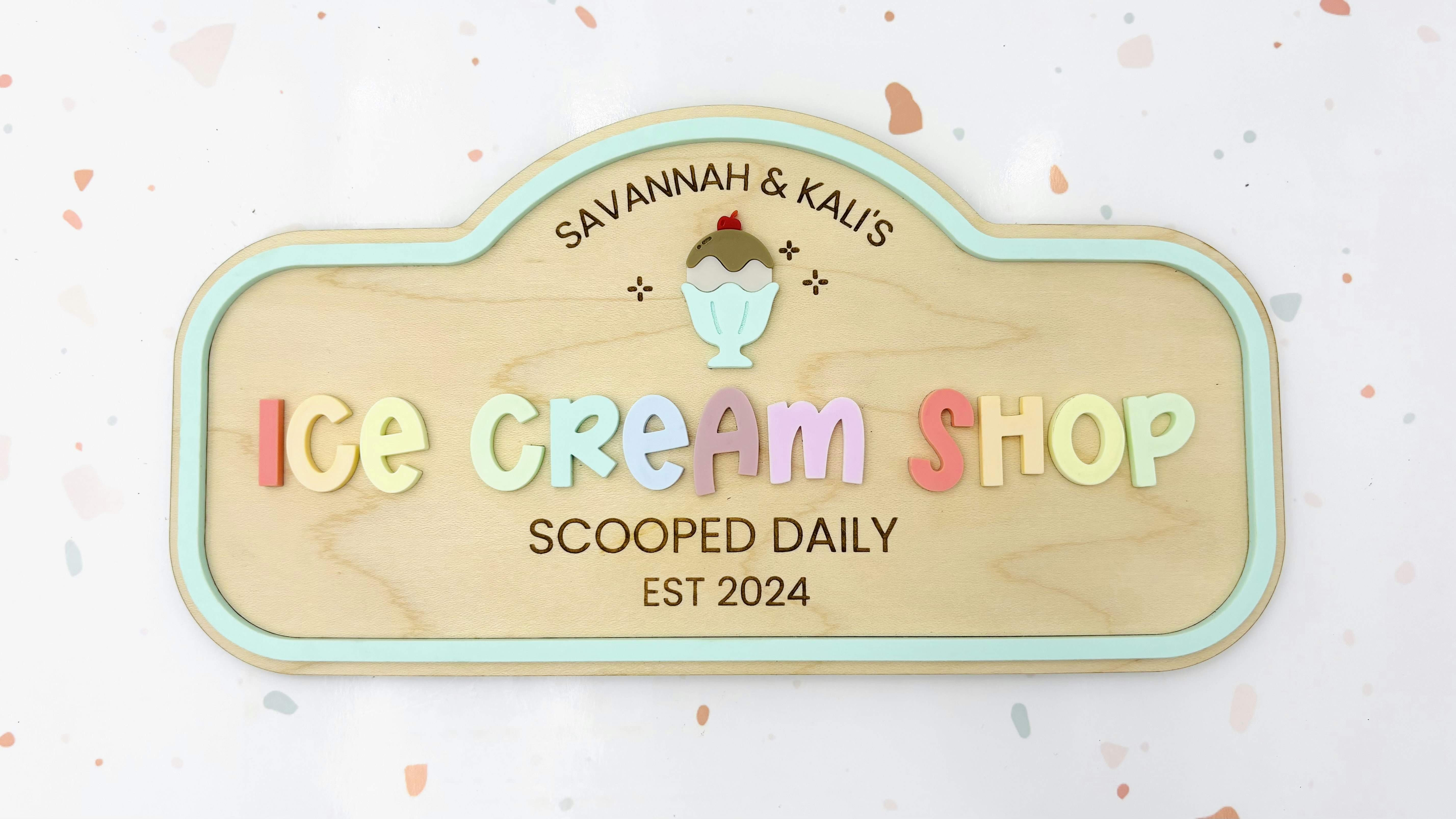 Pretend Play Ice Cream Shop Sign