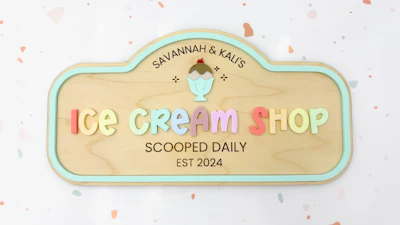 Pretend Play Ice Cream Shop Sign