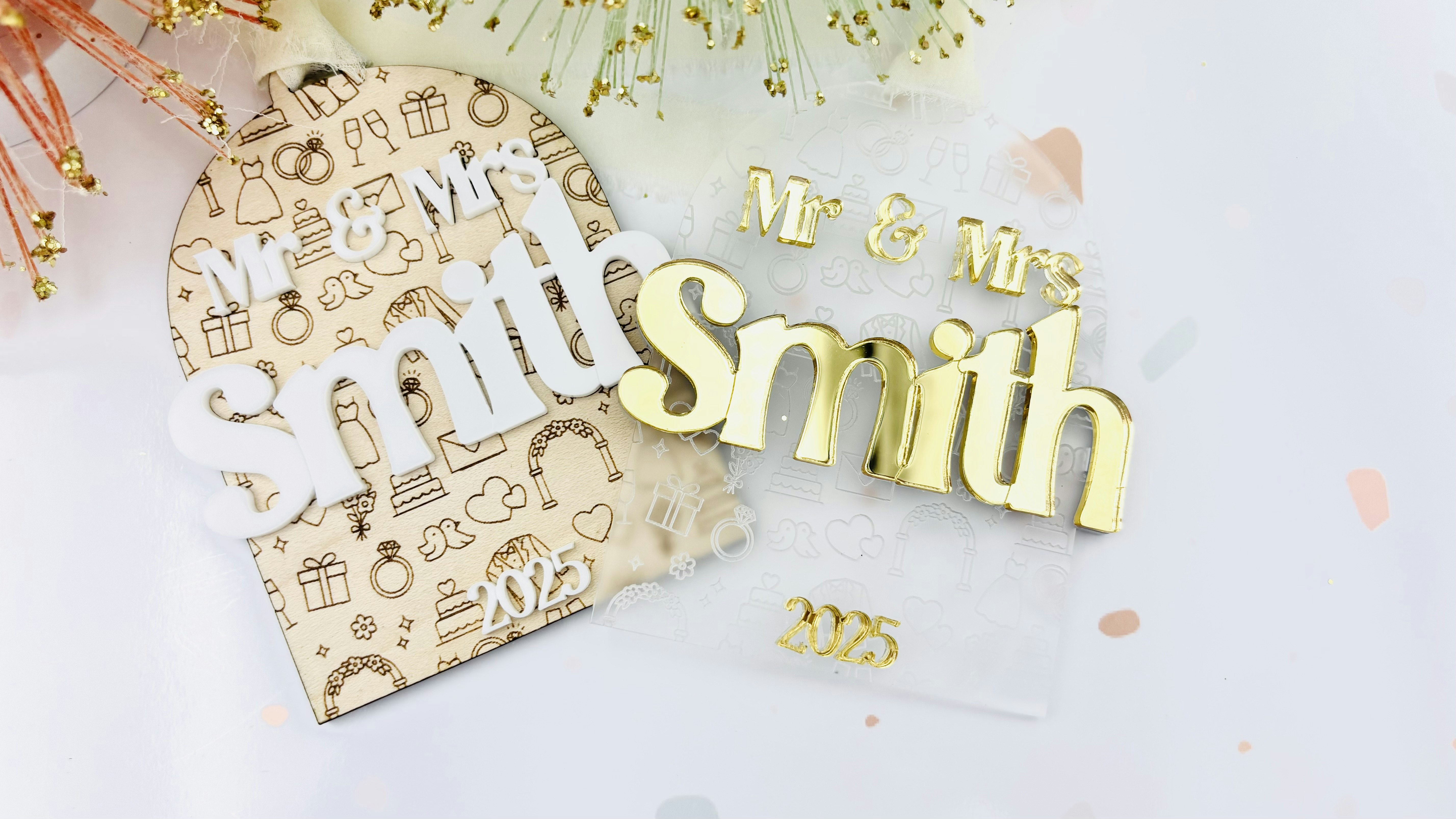 Wedding Patterned Backer Ornament