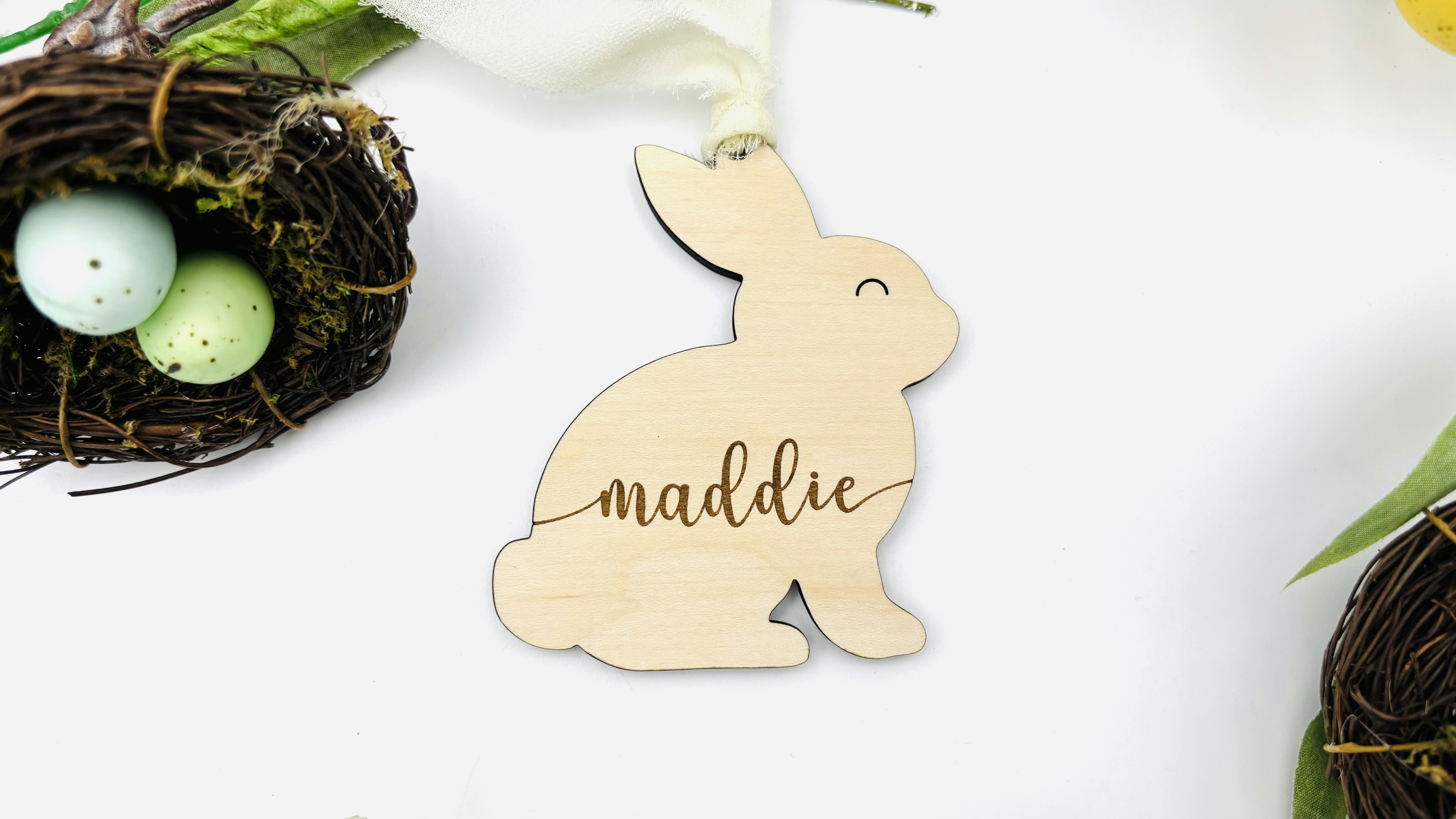 Simple Engraved Easter Bunny Tag