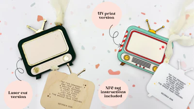 Retro TV Video Memo Christmas Ornament