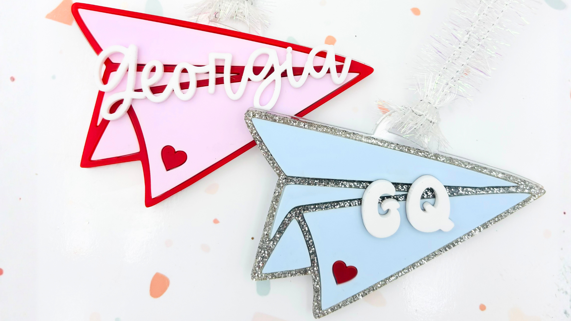 Paper Airplane Valentine's Tag