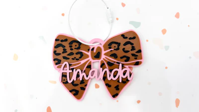 Bow Bag tag - Leopard Print 3d Print