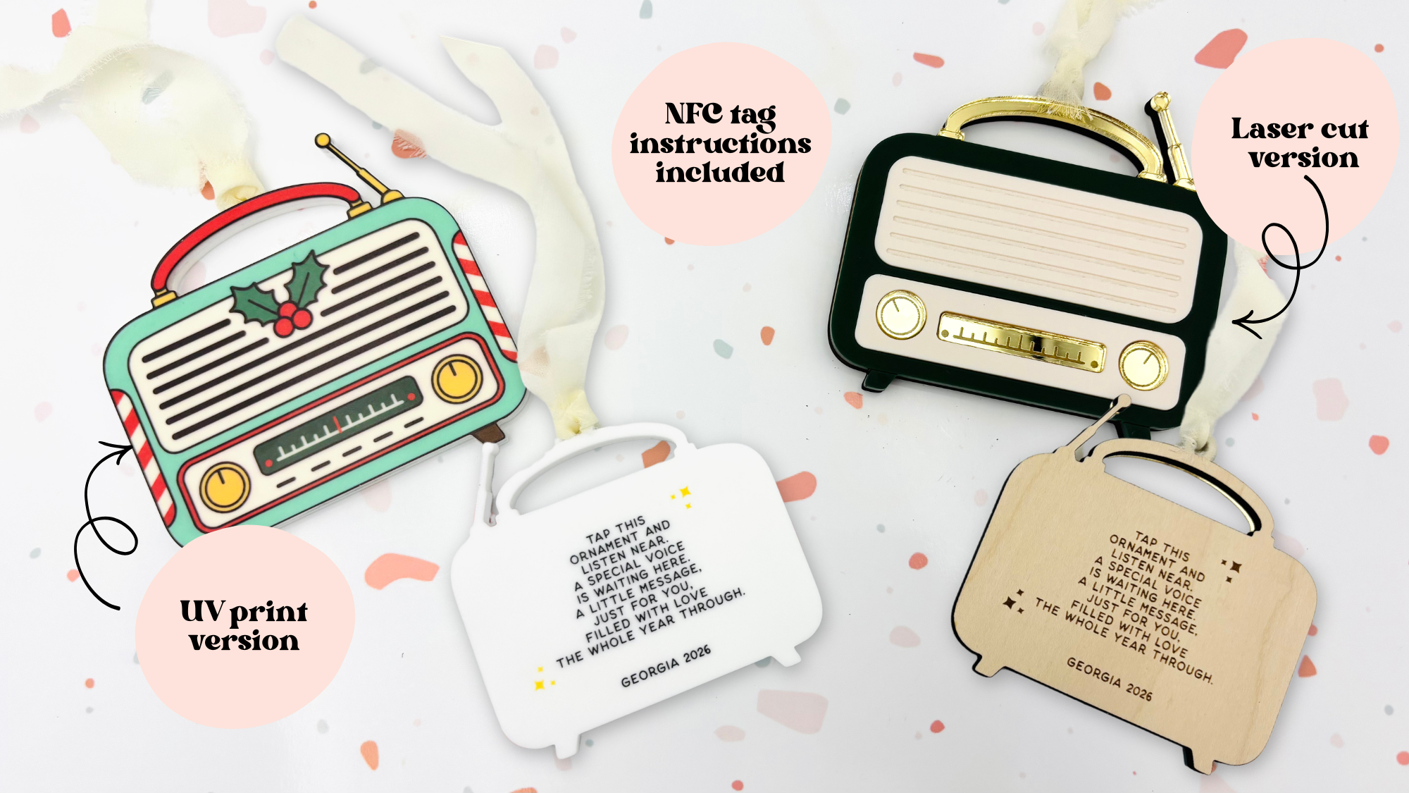 Retro Radio Voice Memo Christmas Ornament