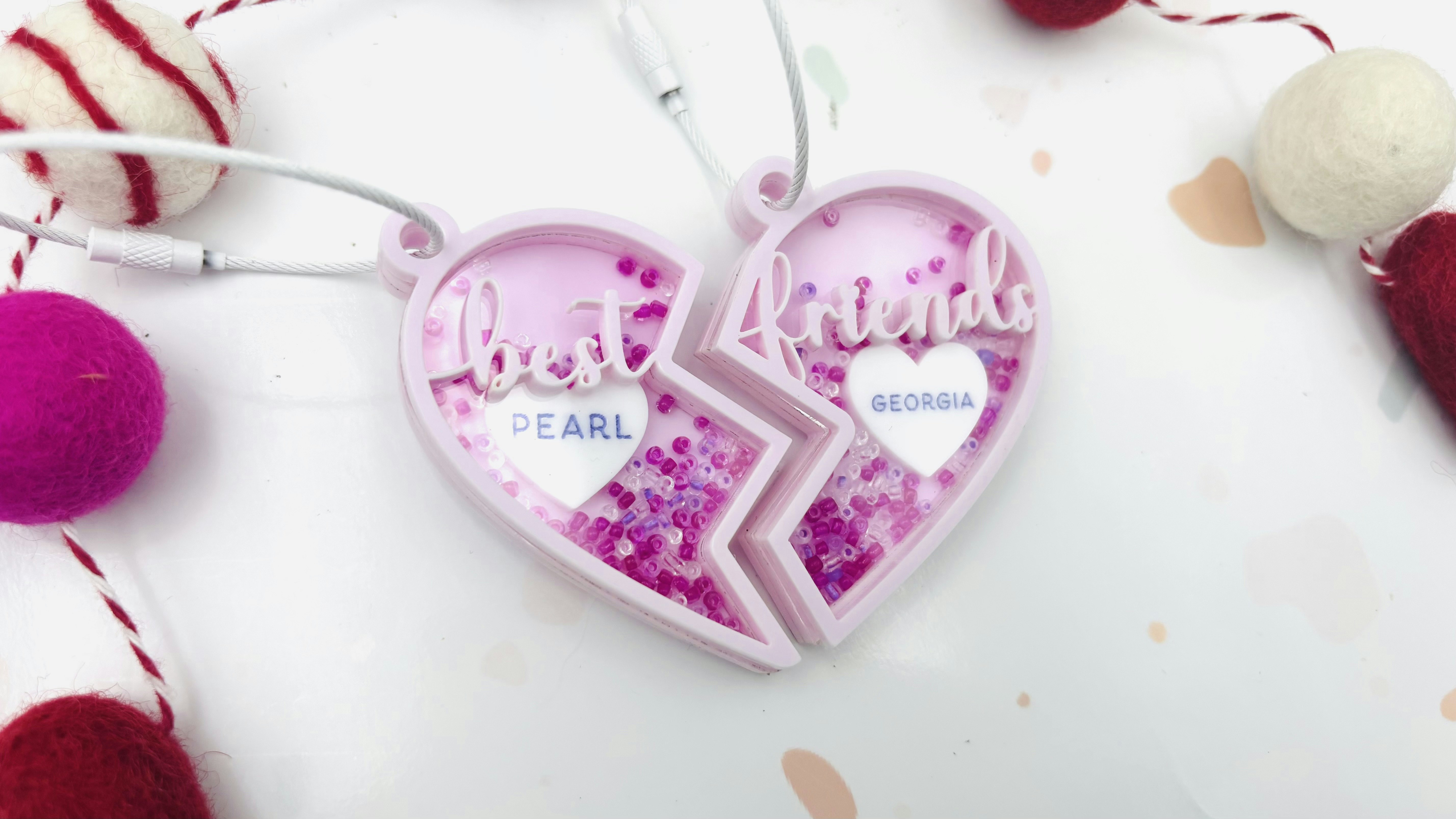 Best Friends Shaker Keychains or Bag Tags
