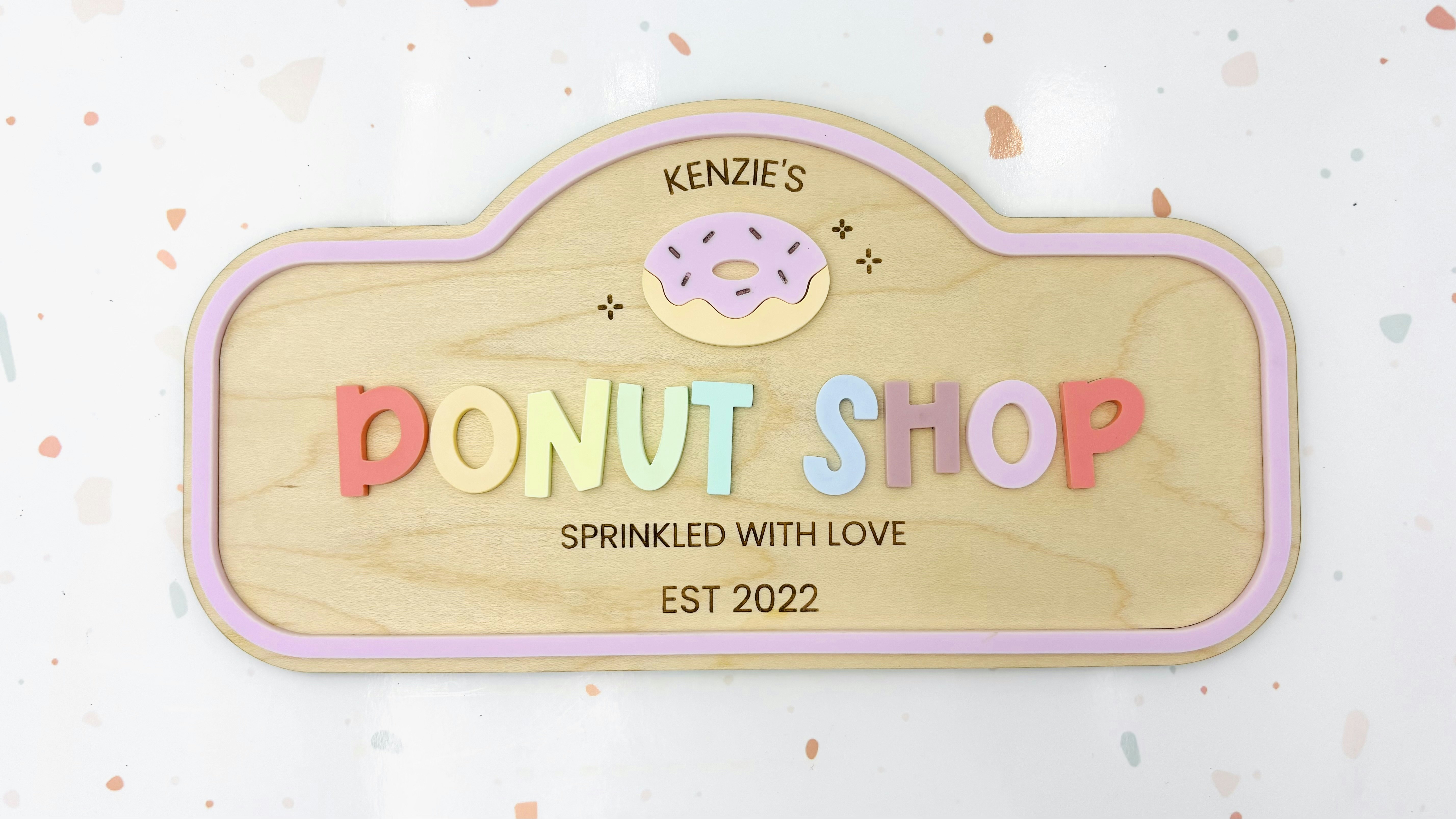 Pretend Play Donut Shop Sign