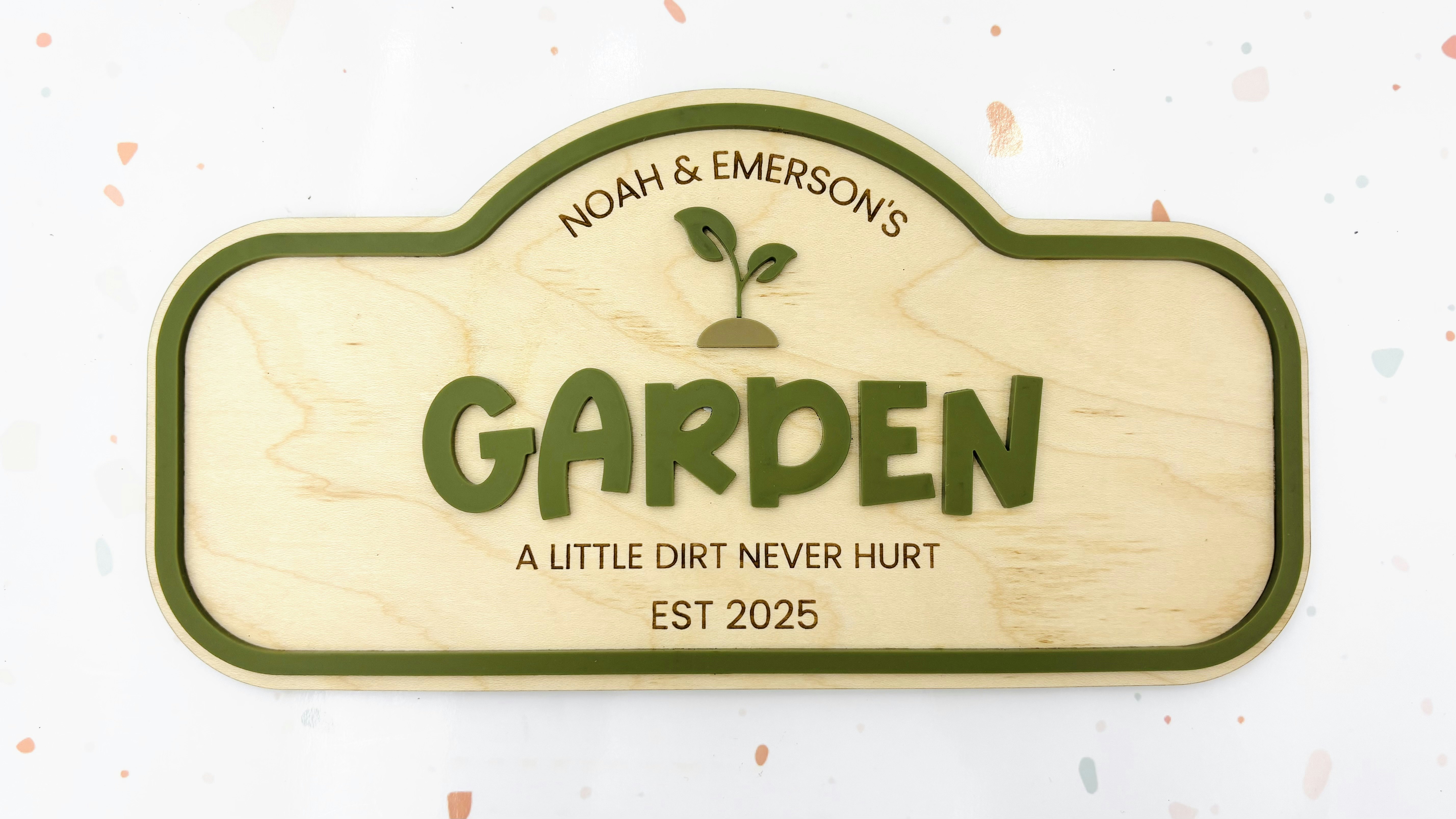 Pretend Play Garden Sign