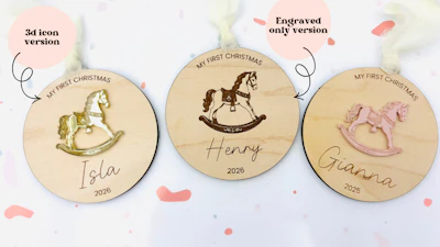 Rocking Horse Baby's Frist Christmas Ornament