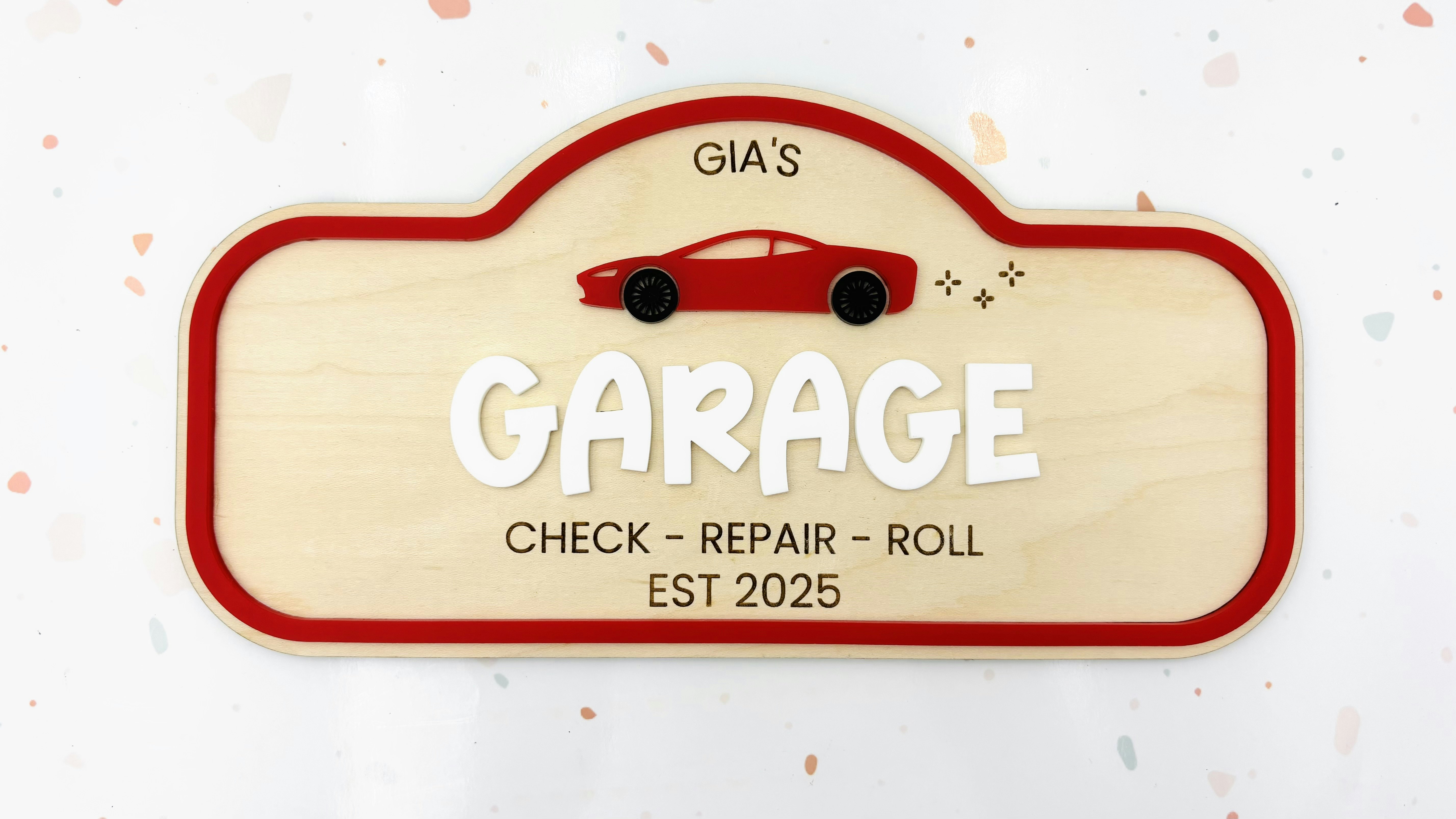 Pretend Play Garage Sign