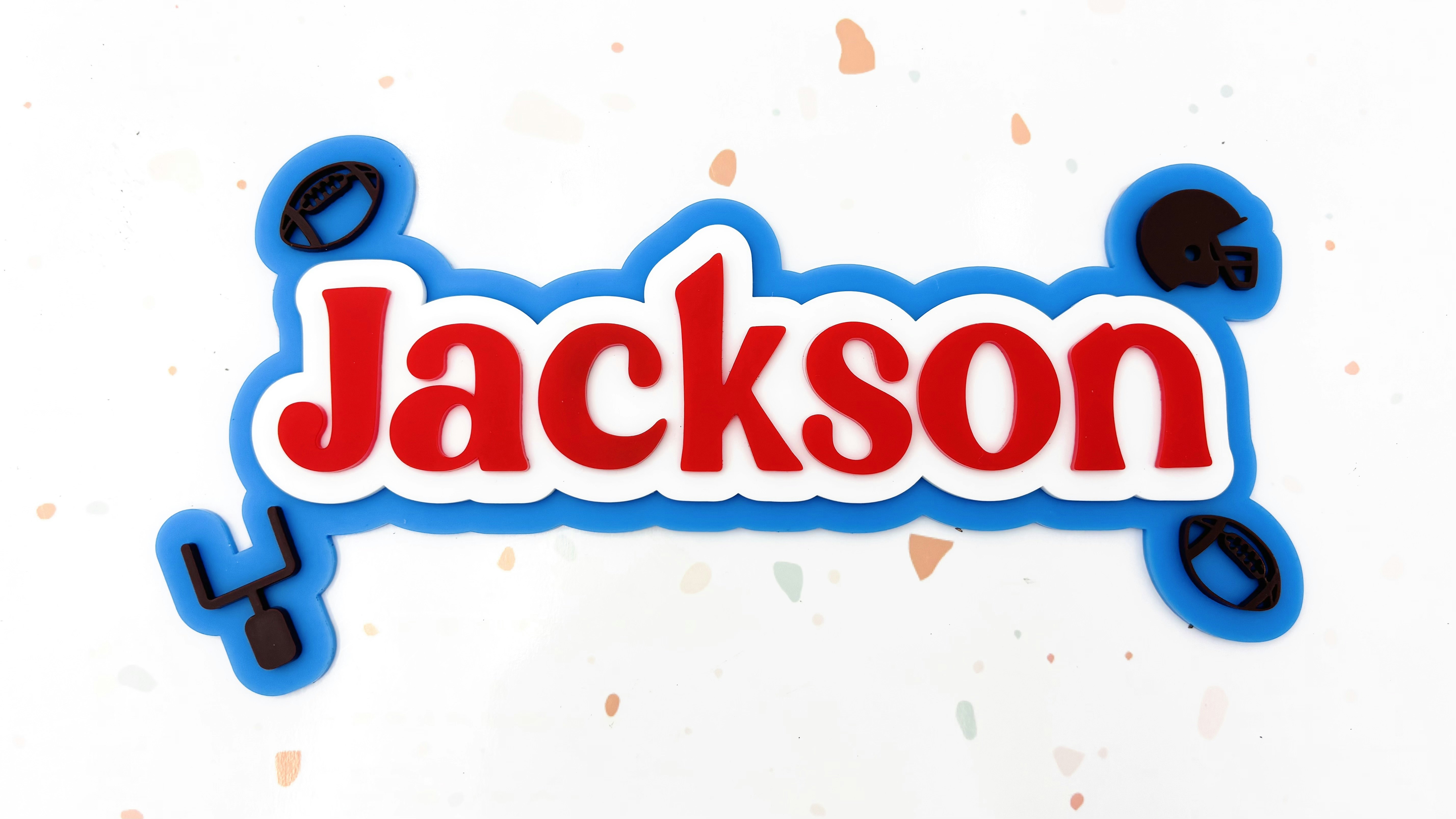 Football Layered Name Sign
