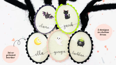 Watercolor Print & Cut Halloween Tag