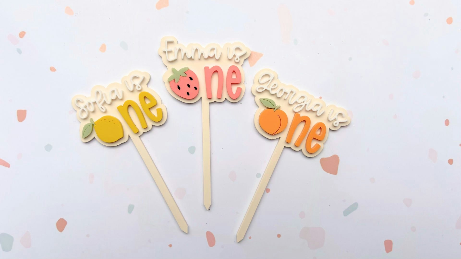Fruit First Birthday Cake Topper