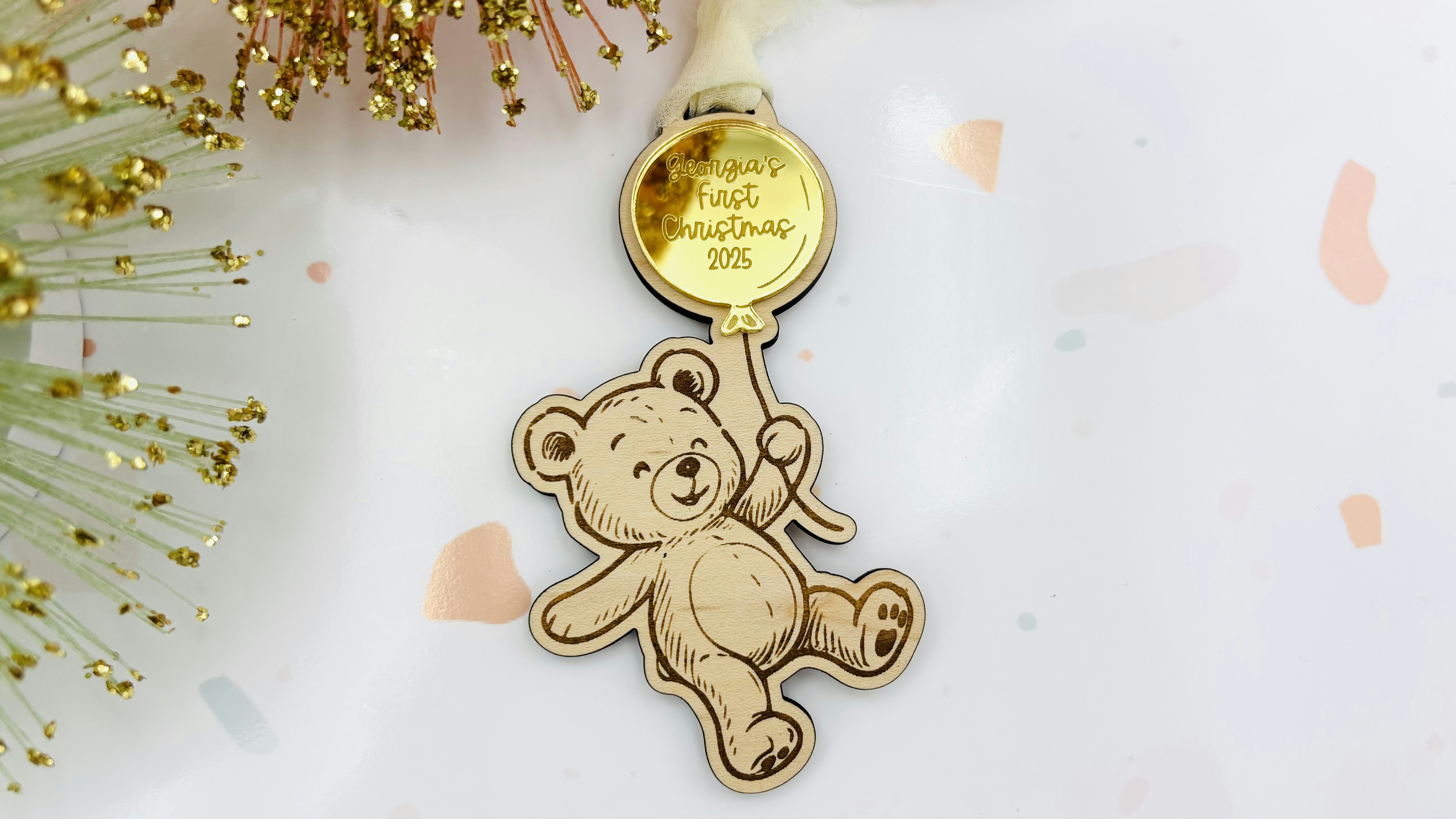 Teddy bear ornament
