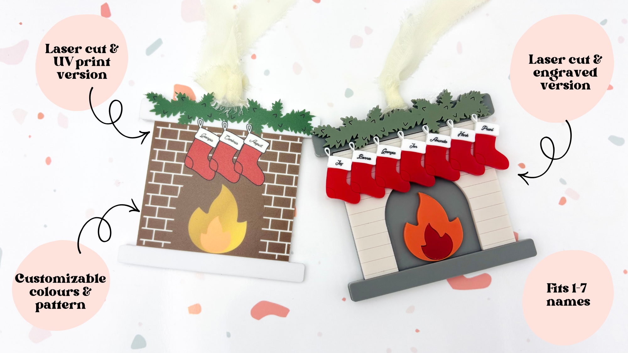 Family Fireplace Ornament