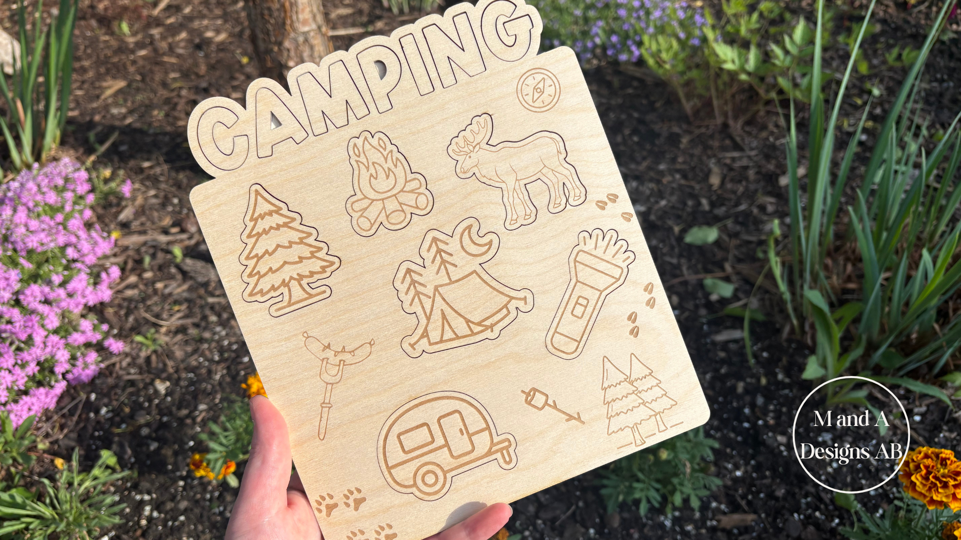 Camping Colour Me Name Puzzle