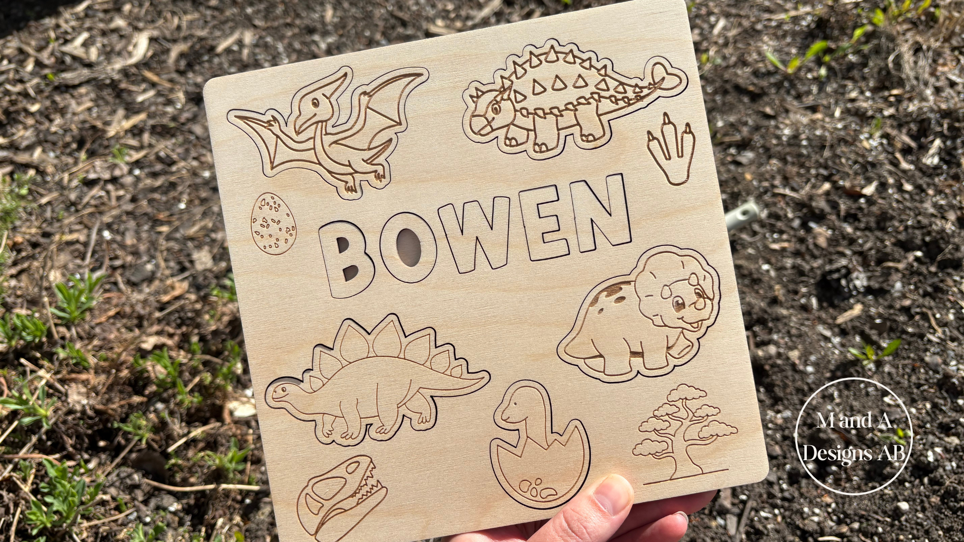 Dino Colour Me Name Puzzle