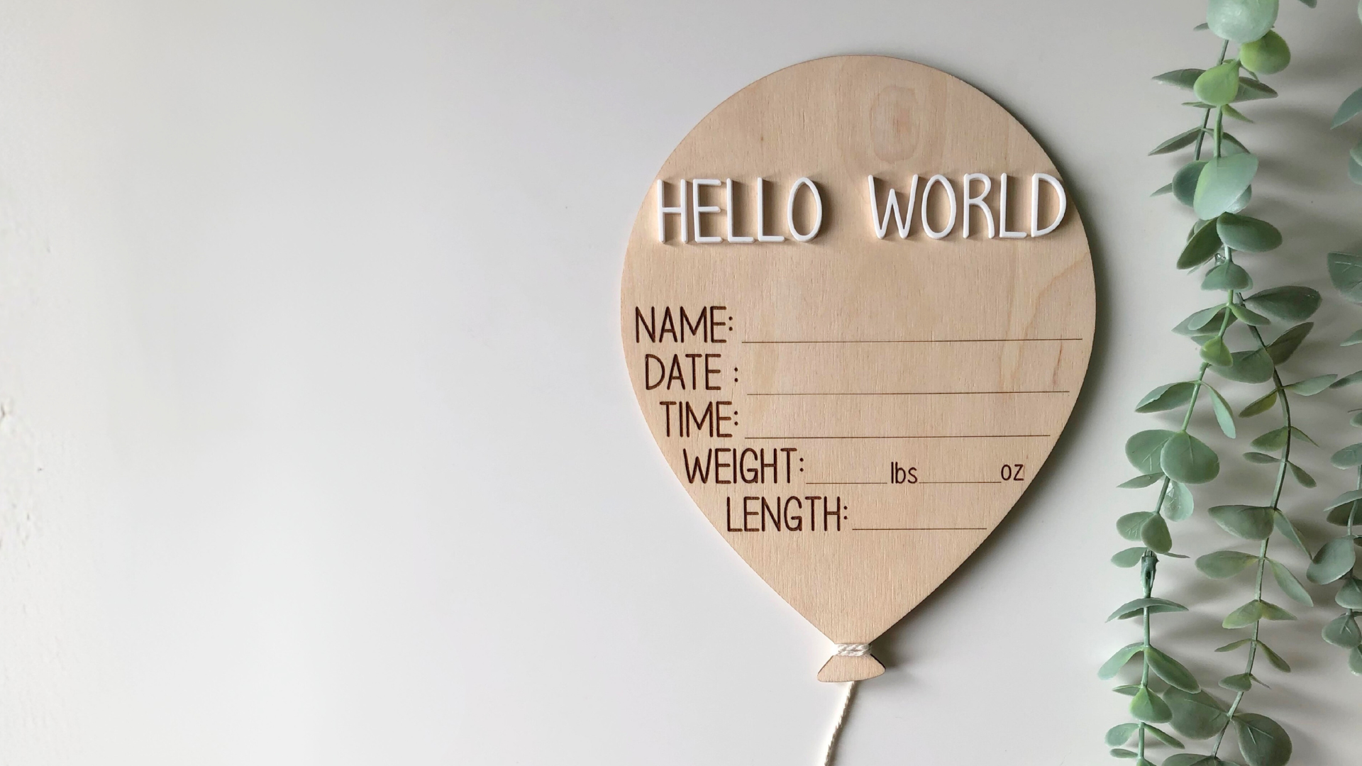 3D Hello World Birth Stat Balloon