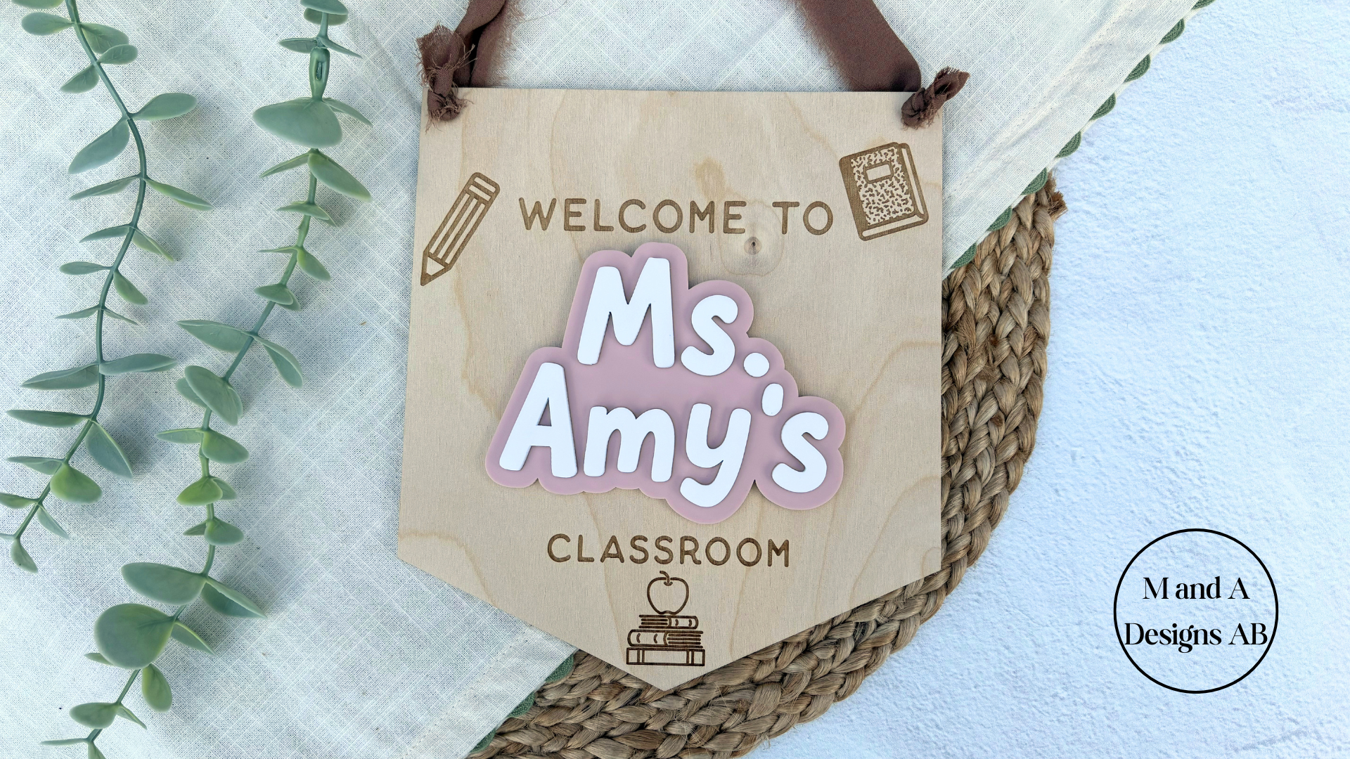 Teacher Double Layer Name Pennant Banner