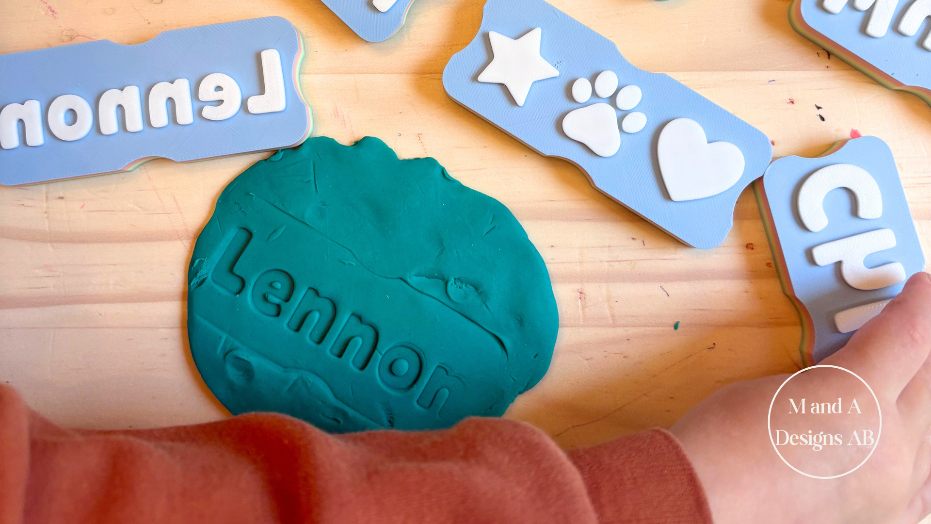 3D Printed Playdough Name Stamp