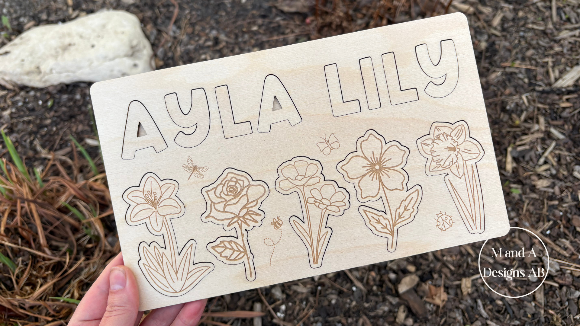 Flower Colour Me Name Puzzle