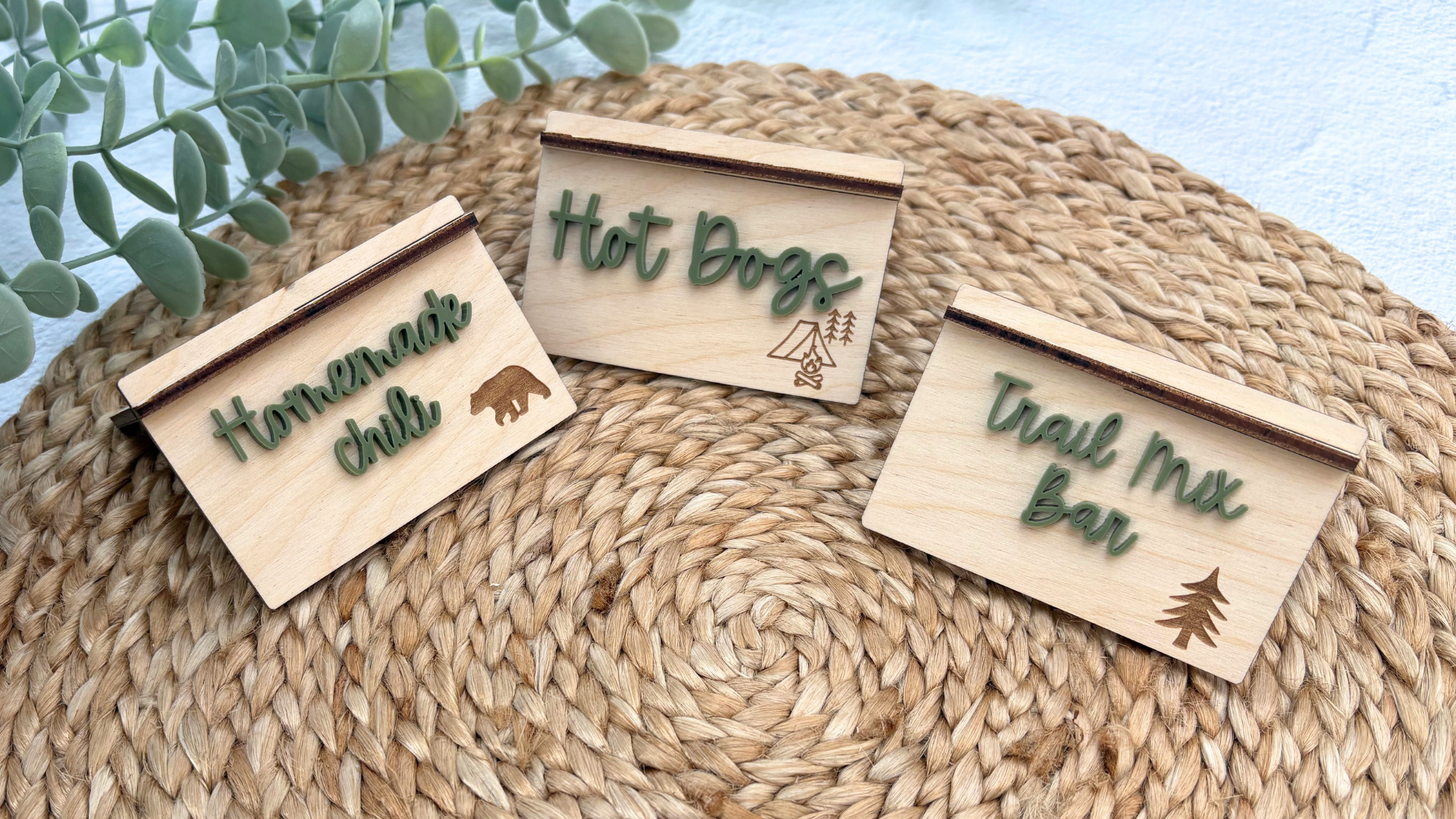 Happy Camper Tent Style Buffet Labels
