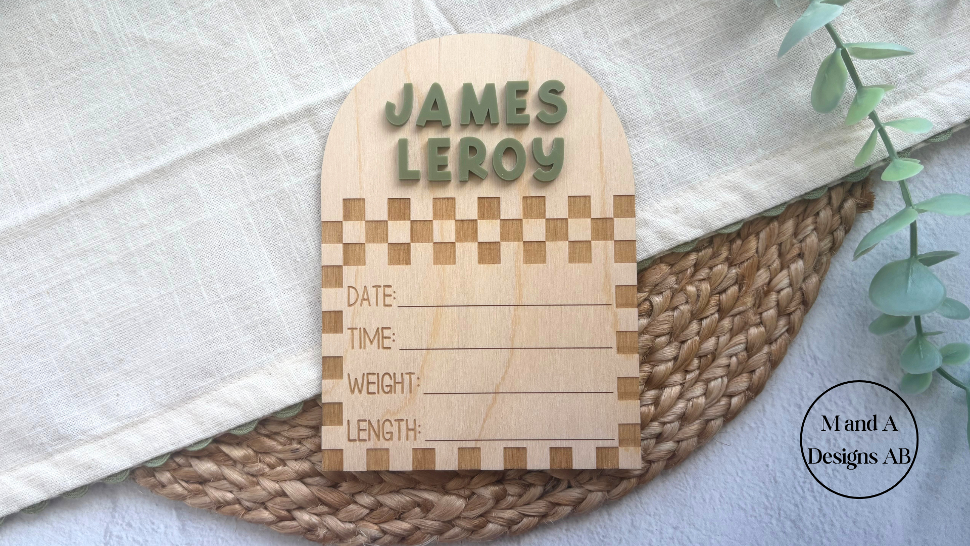 Checkered Birth Stat Sign