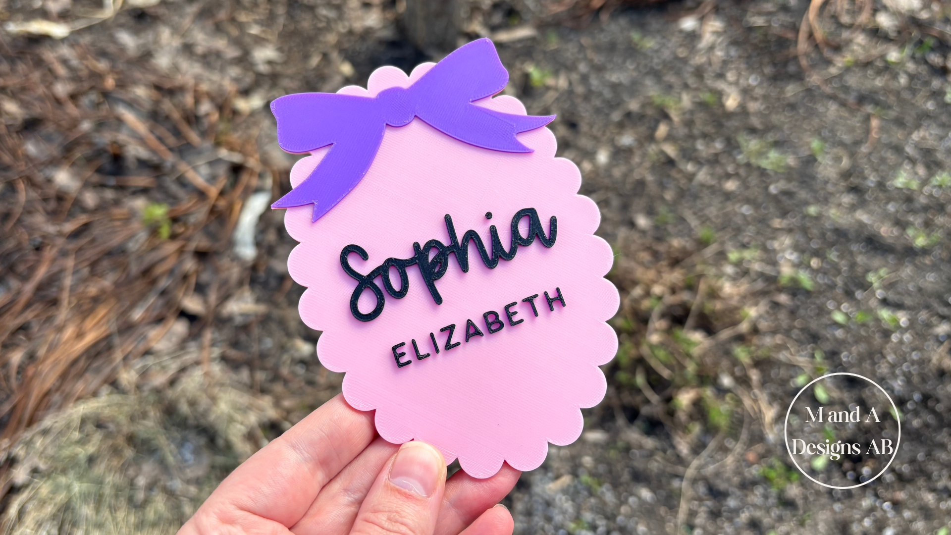 3D Printed Bow Name Sign