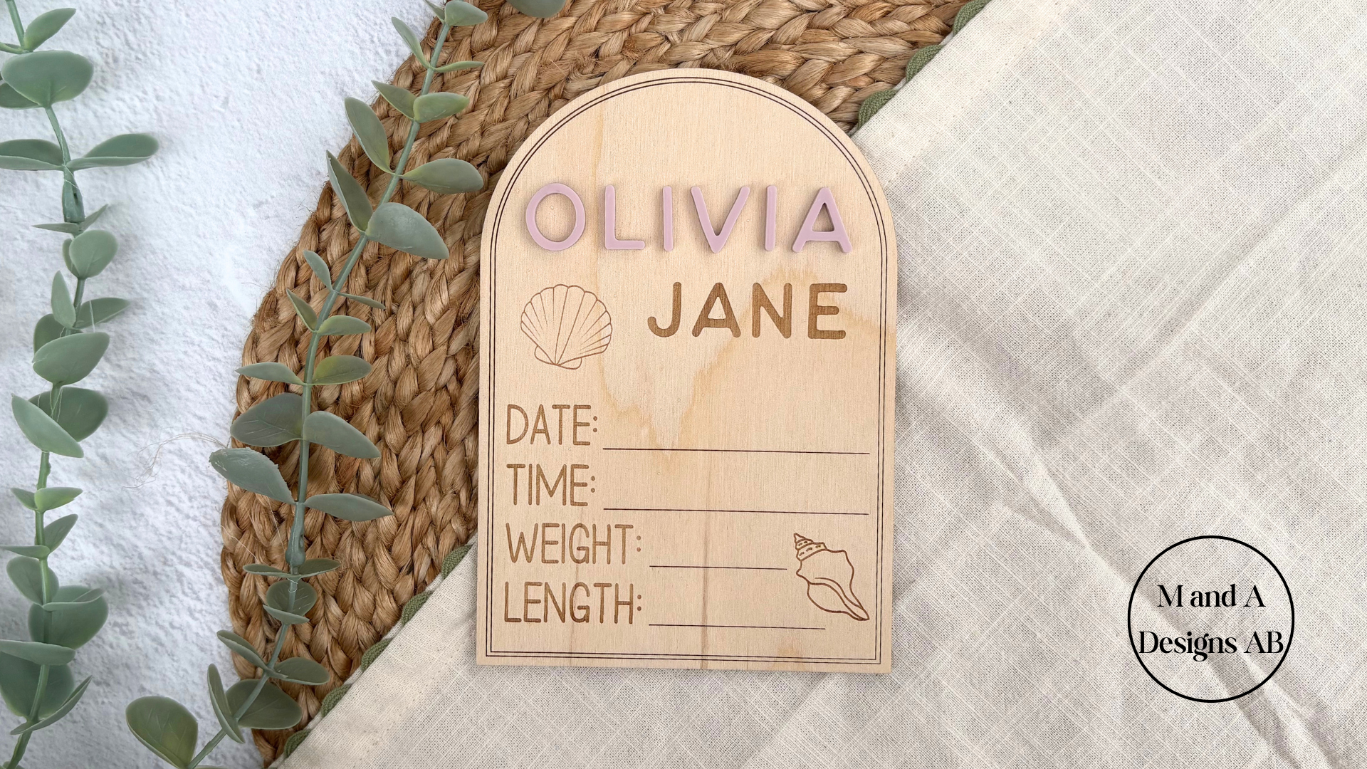 Shell Arch Birth Stat Sign